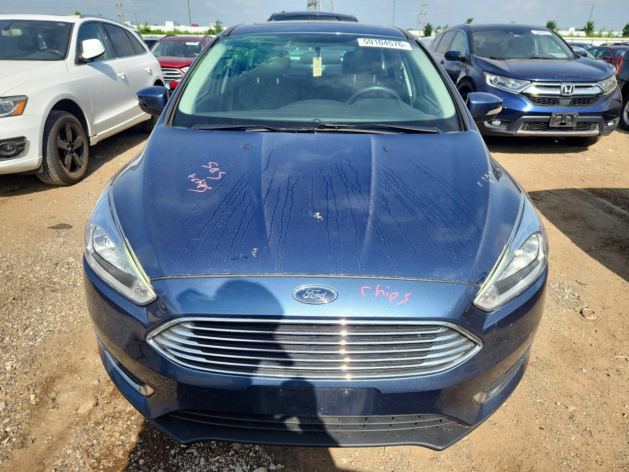 2018 Ford Focus Titanium Синий vin: 1FADP3N28JL285562