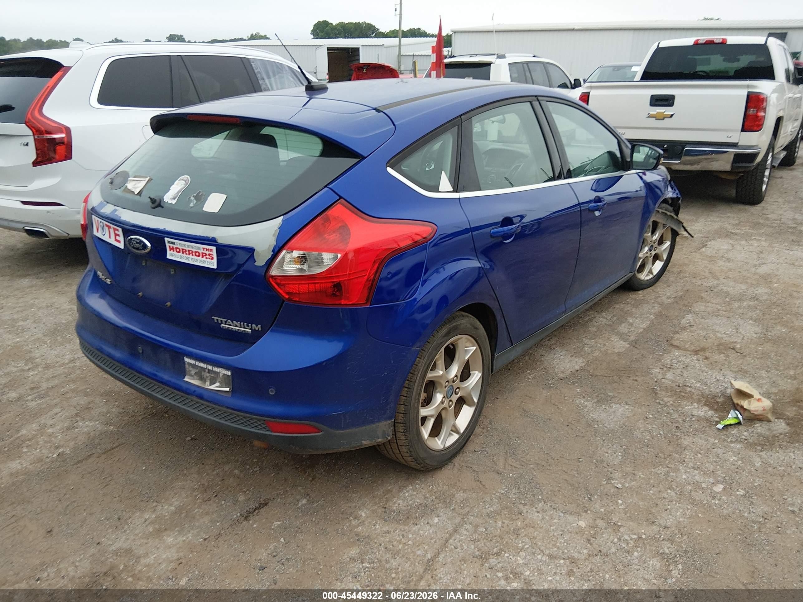 2013 Ford Focus Titanium Синий vin: 1FADP3N29DL131642
