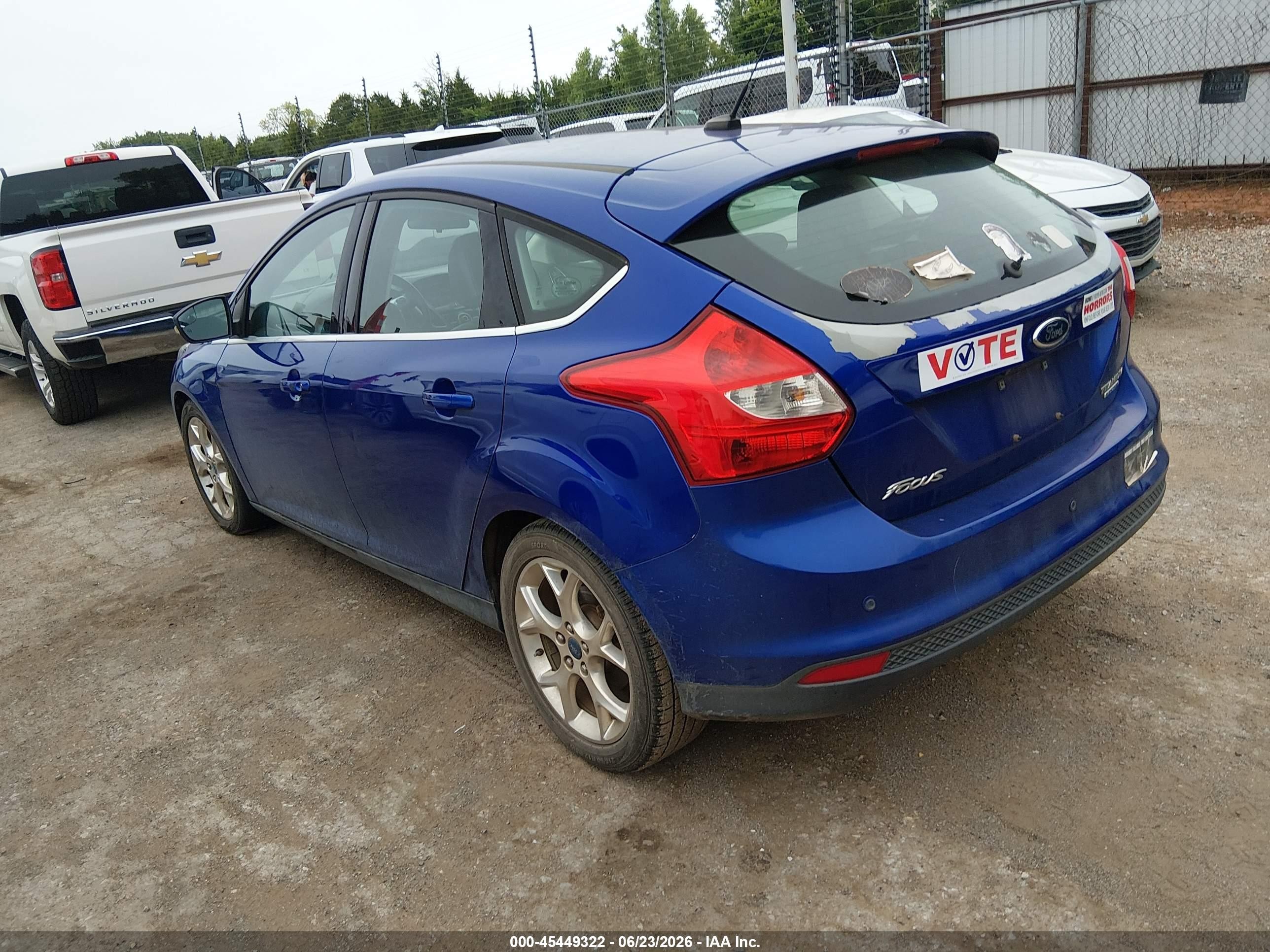 2013 Ford Focus Titanium Синий vin: 1FADP3N29DL131642