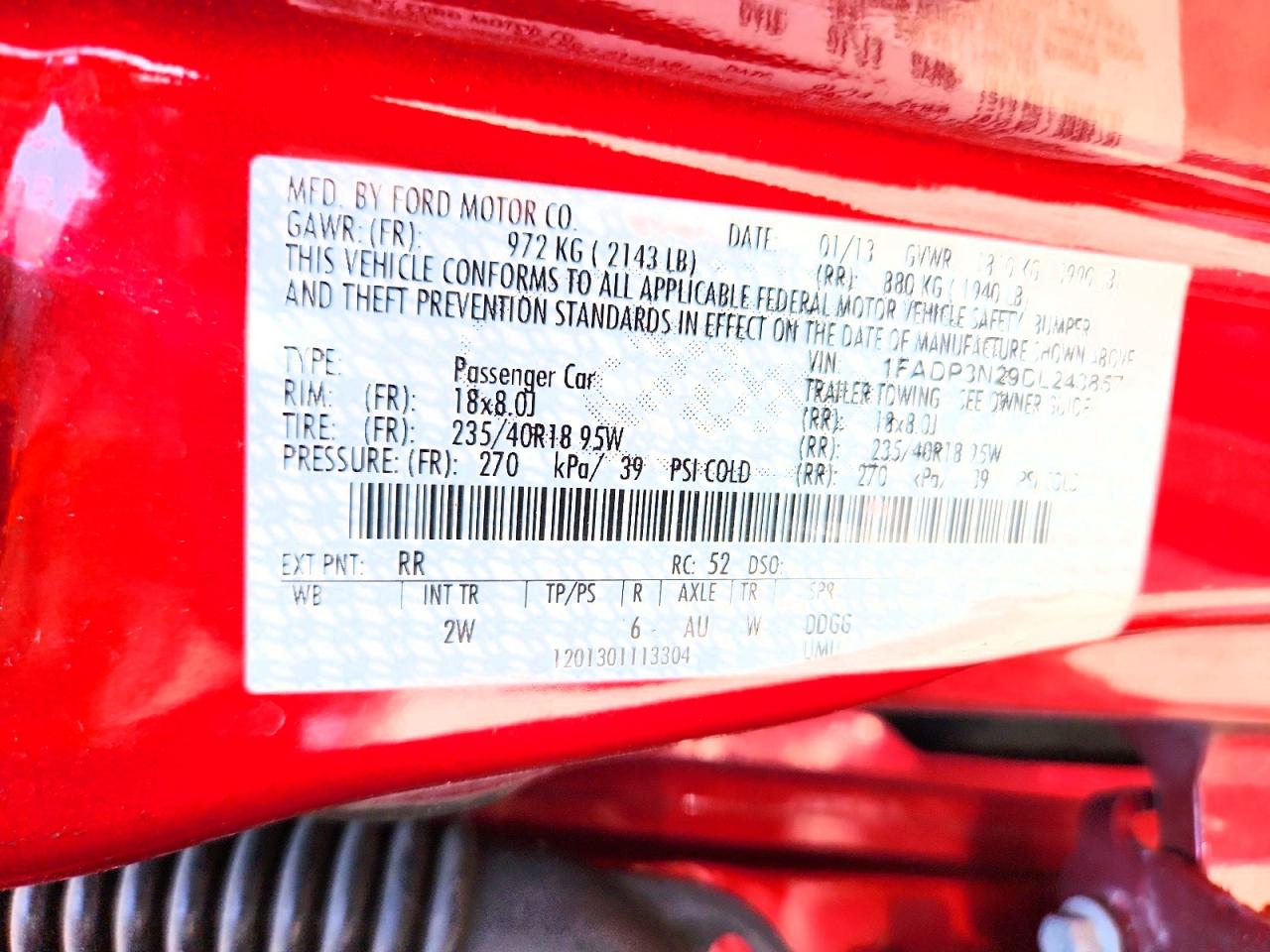 2013 Ford Focus Titanium Red vin: 1FADP3N29DL243857