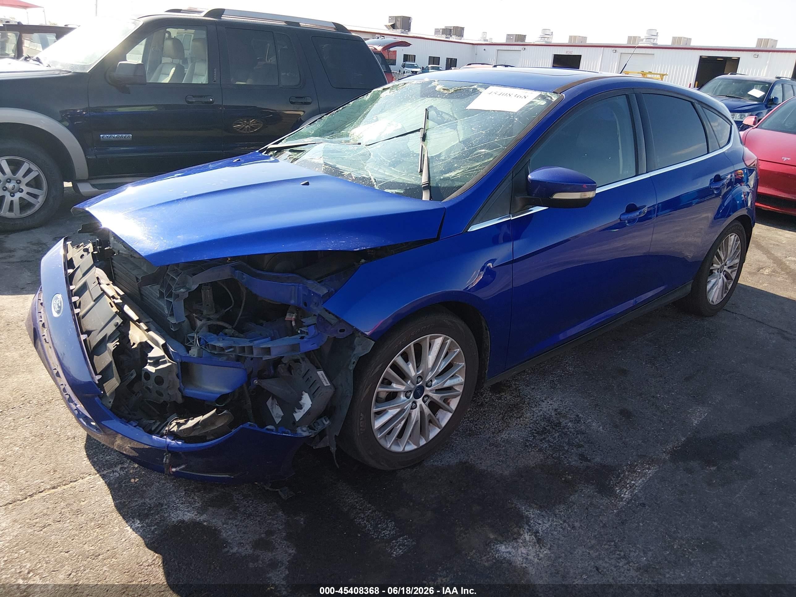 2015 Ford Focus Titanium Blue vin: 1FADP3N29FL341452