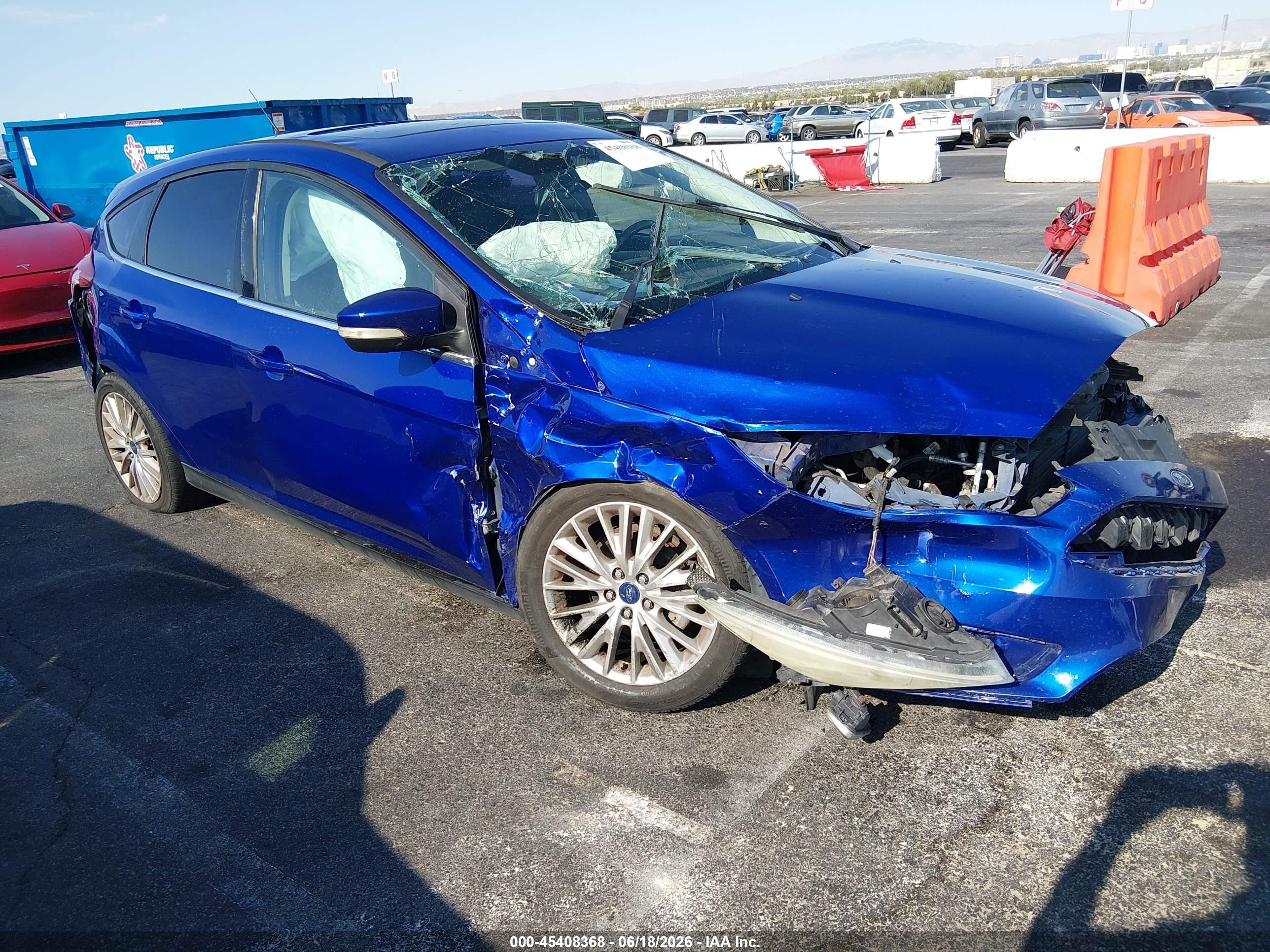 2015 Ford Focus Titanium Blue vin: 1FADP3N29FL341452