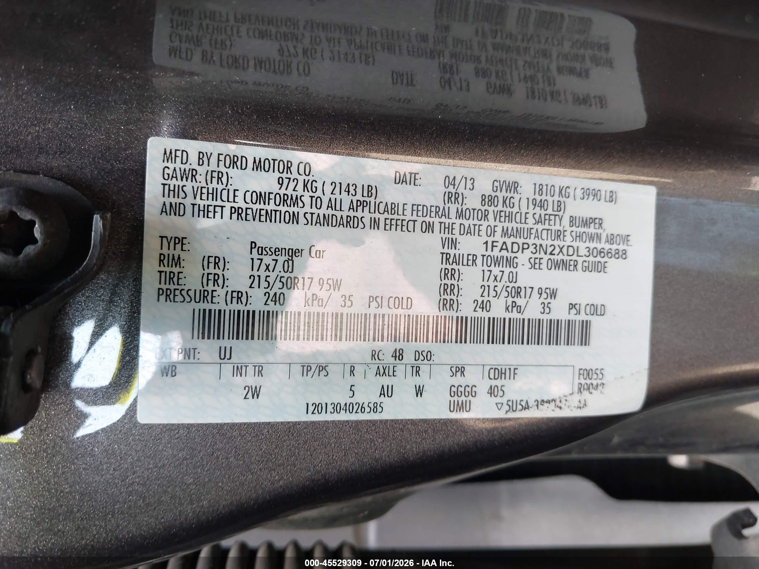 2013 Ford Focus Titanium Gray vin: 1FADP3N2XDL306688