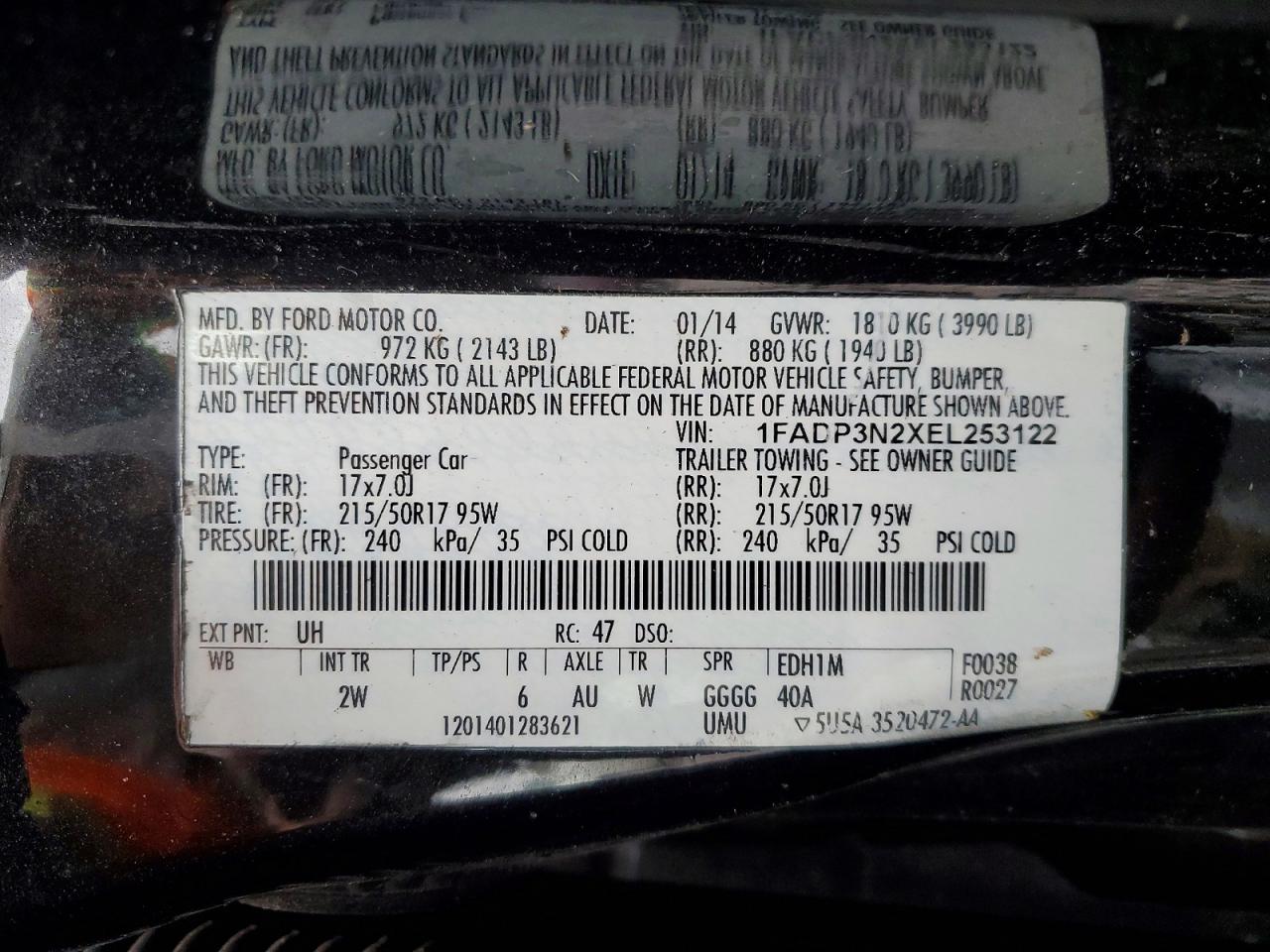 2014 Ford Focus Titanium Black vin: 1FADP3N2XEL253122