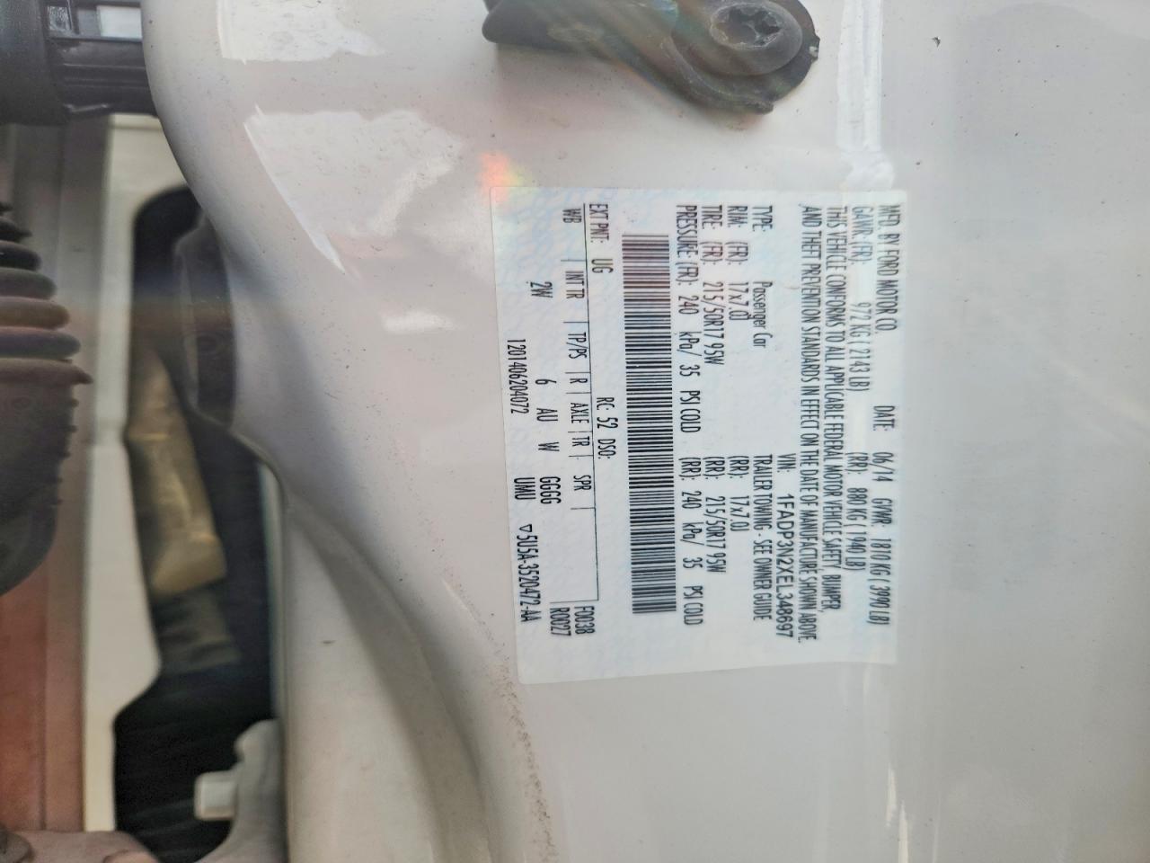 2014 Ford Focus Titanium White vin: 1FADP3N2XEL348697