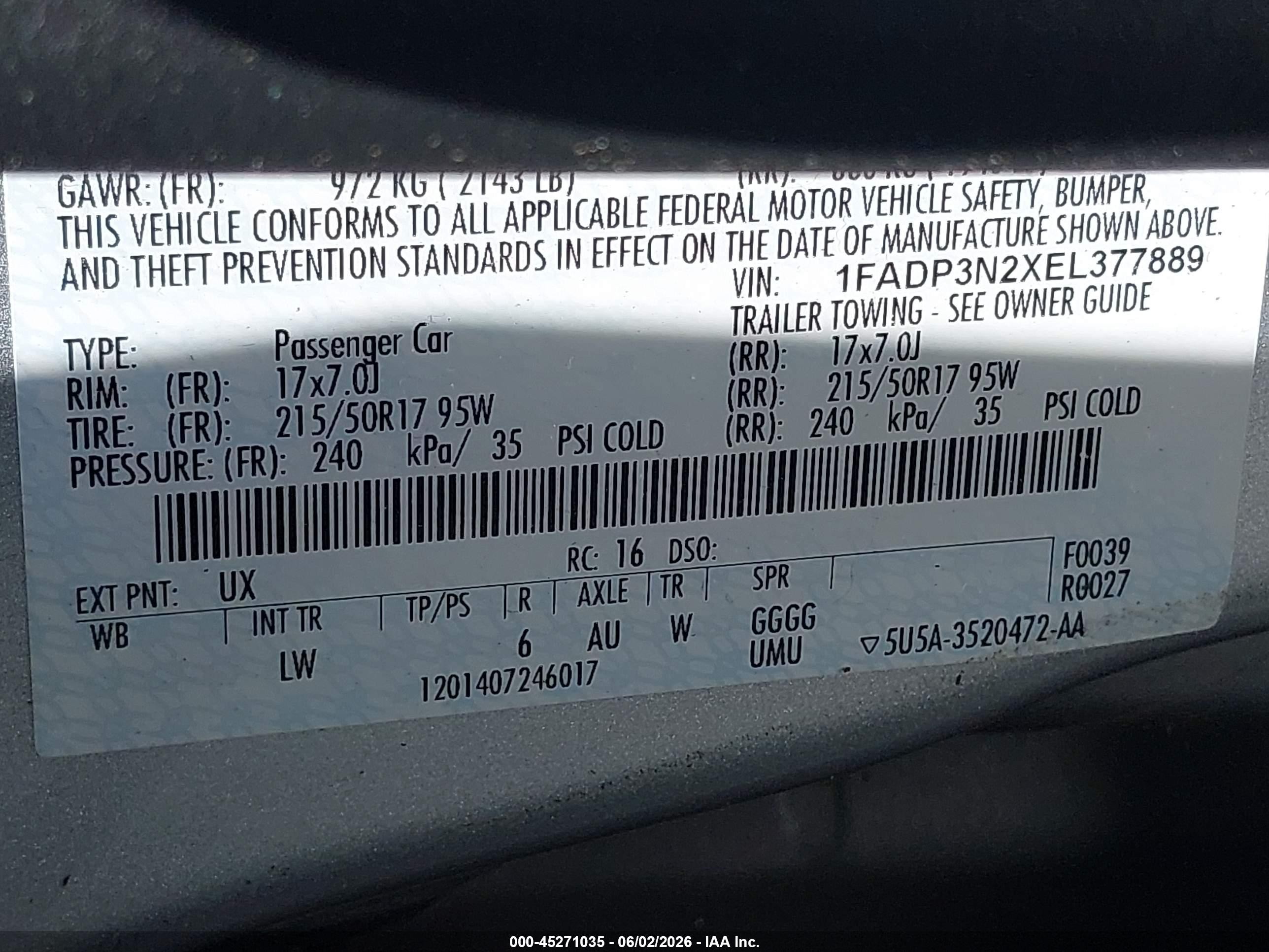 2014 Ford Focus Titanium Silver vin: 1FADP3N2XEL377889