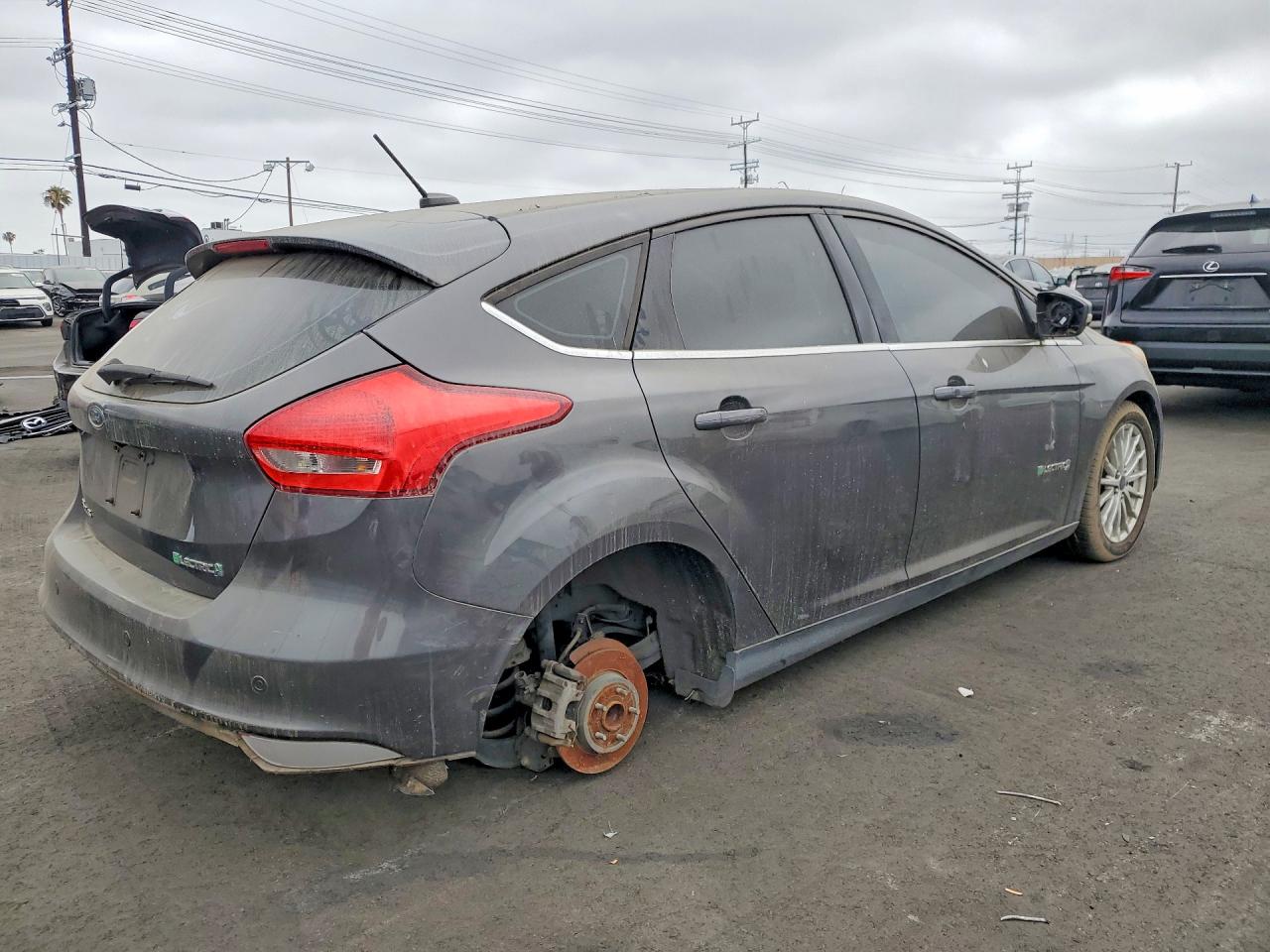 2015 Ford Focus Bev Gray vin: 1FADP3R40FL227075
