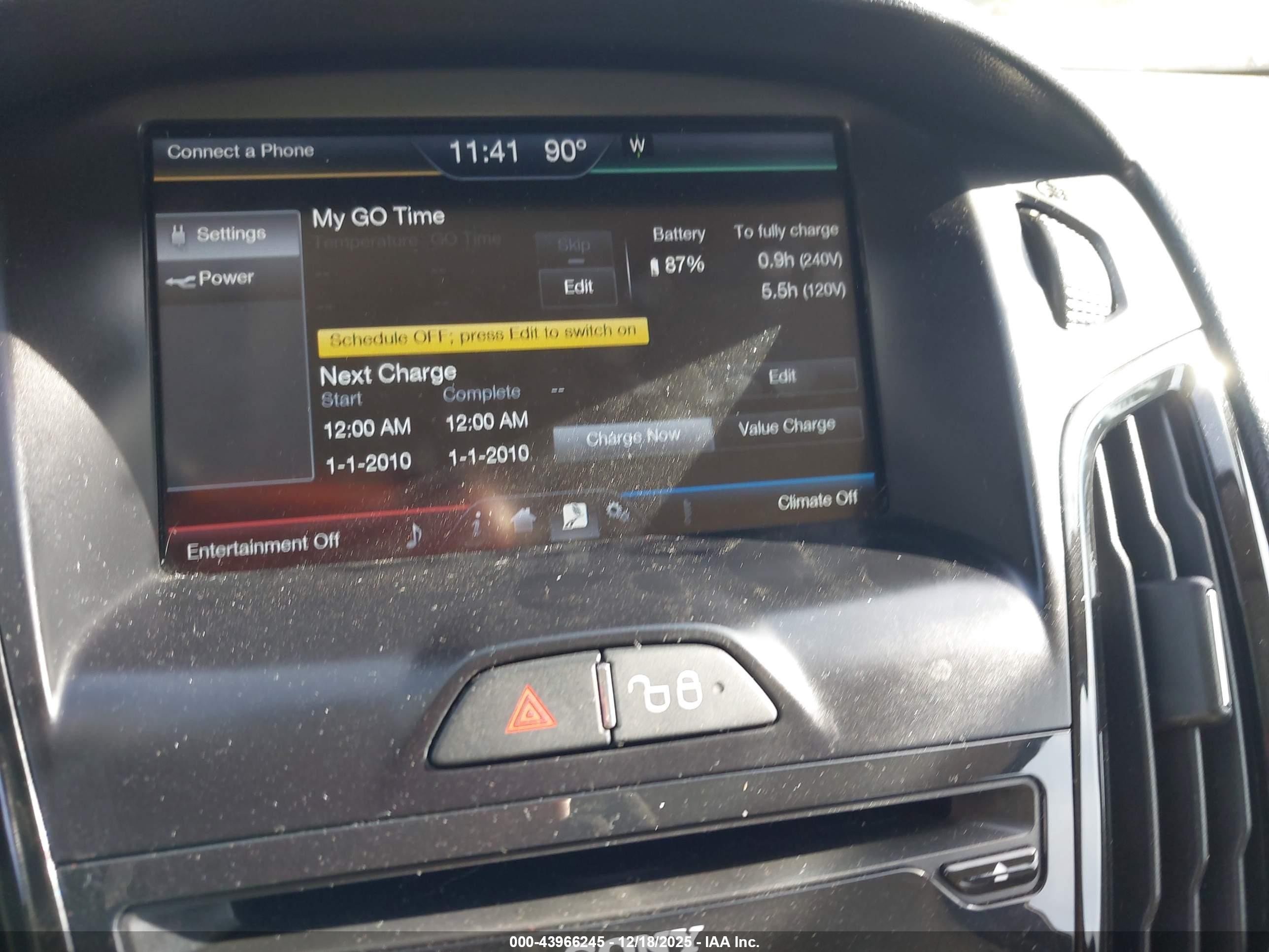 2013 Ford Focus Electric   Light Blue vin: 1FADP3R44DL126019