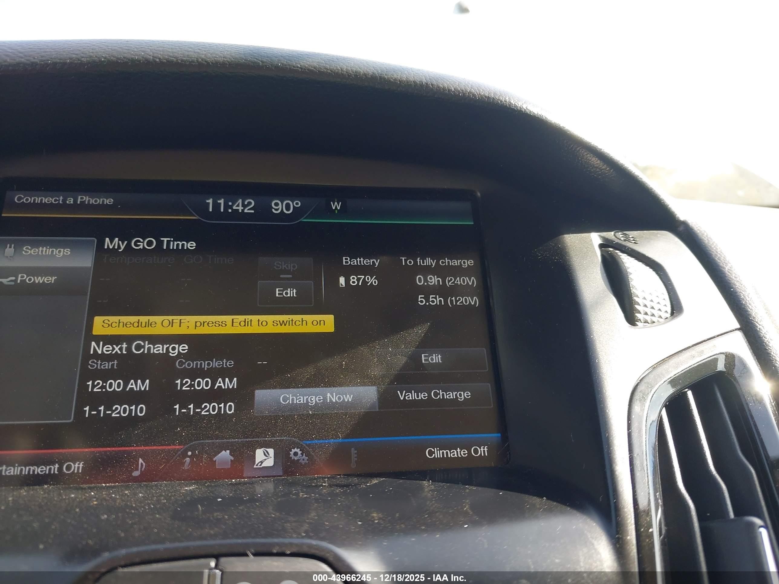 2013 Ford Focus Electric   Light Blue vin: 1FADP3R44DL126019