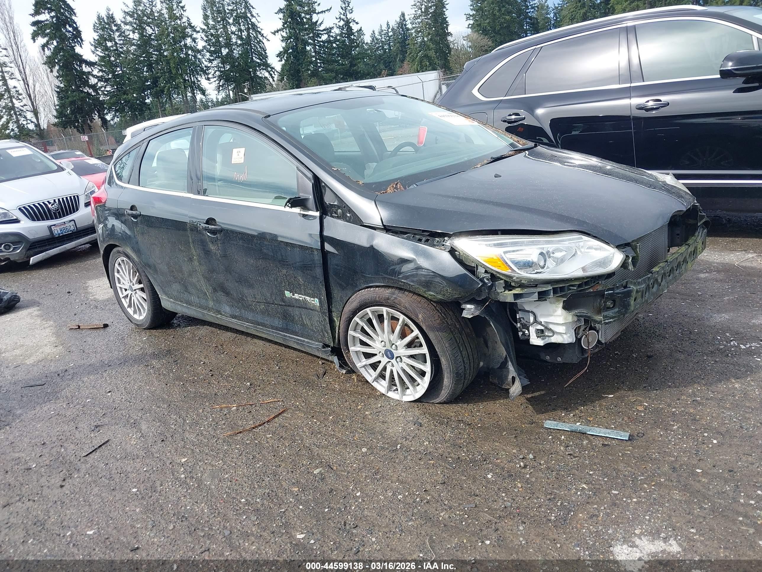 2014 Ford Focus Electric   Black vin: 1FADP3R45EL237924
