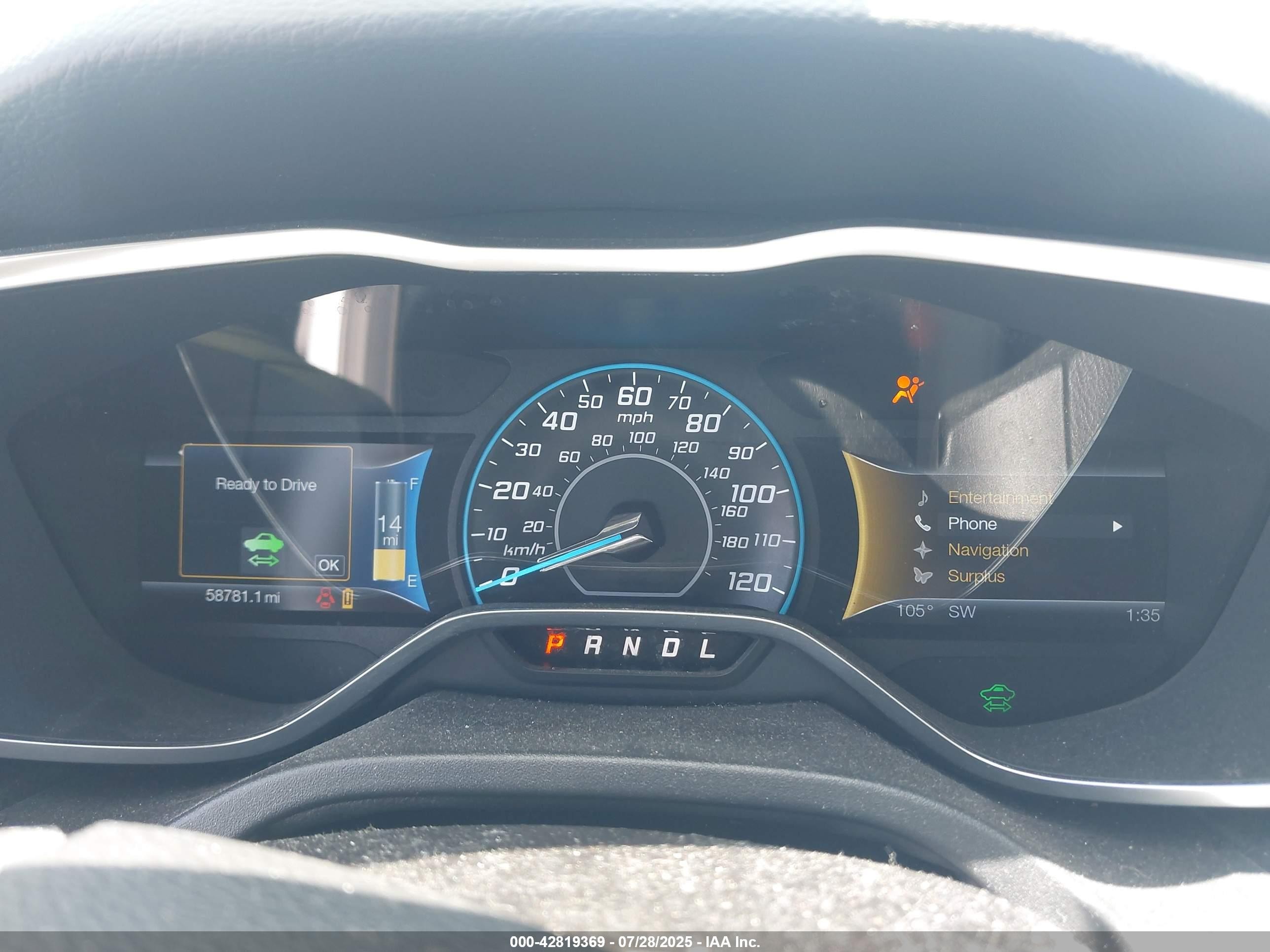 2013 Ford Focus Electric   Серебряный vin: 1FADP3R46DL254715