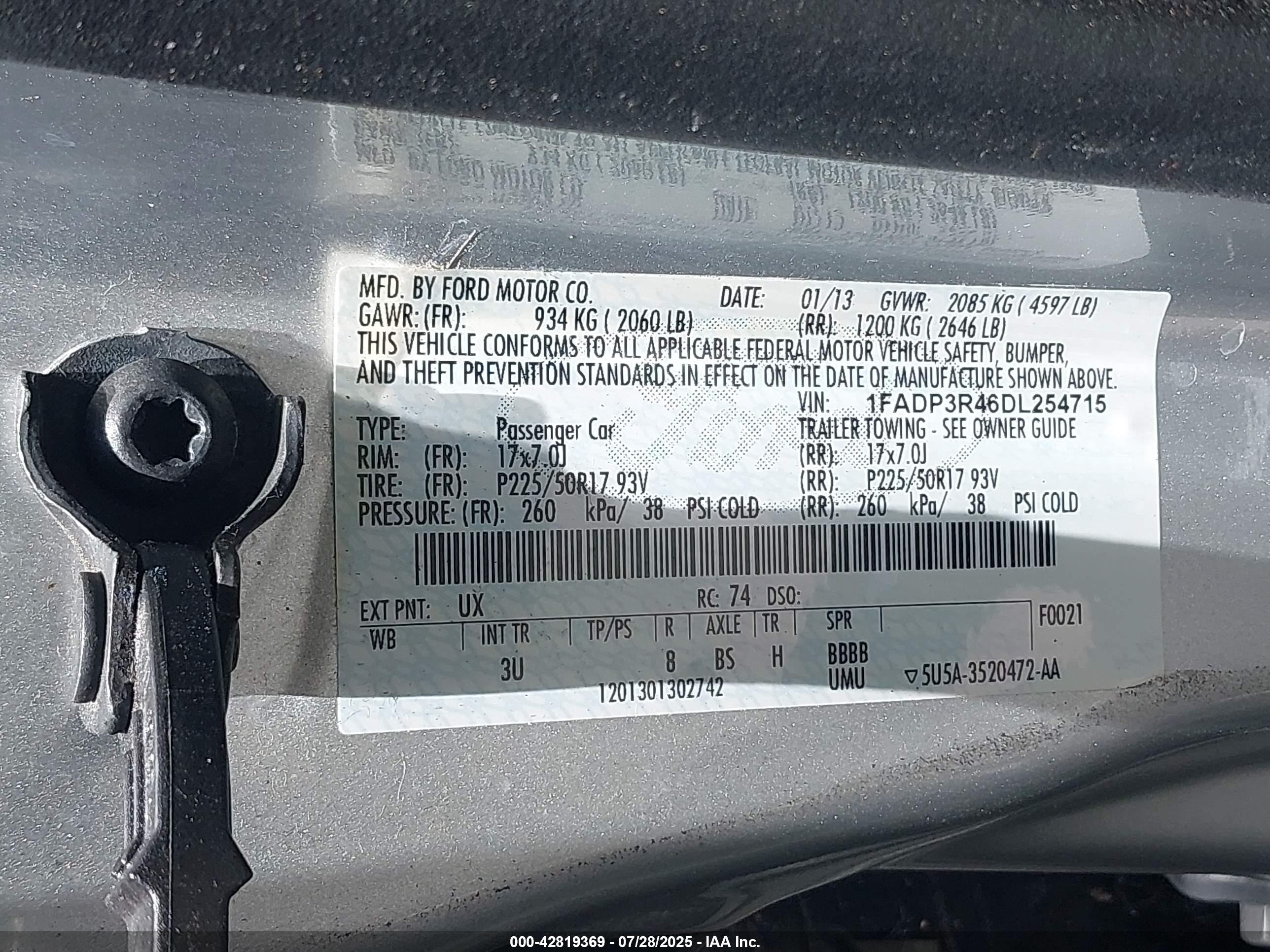 2013 Ford Focus Electric   Серебряный vin: 1FADP3R46DL254715