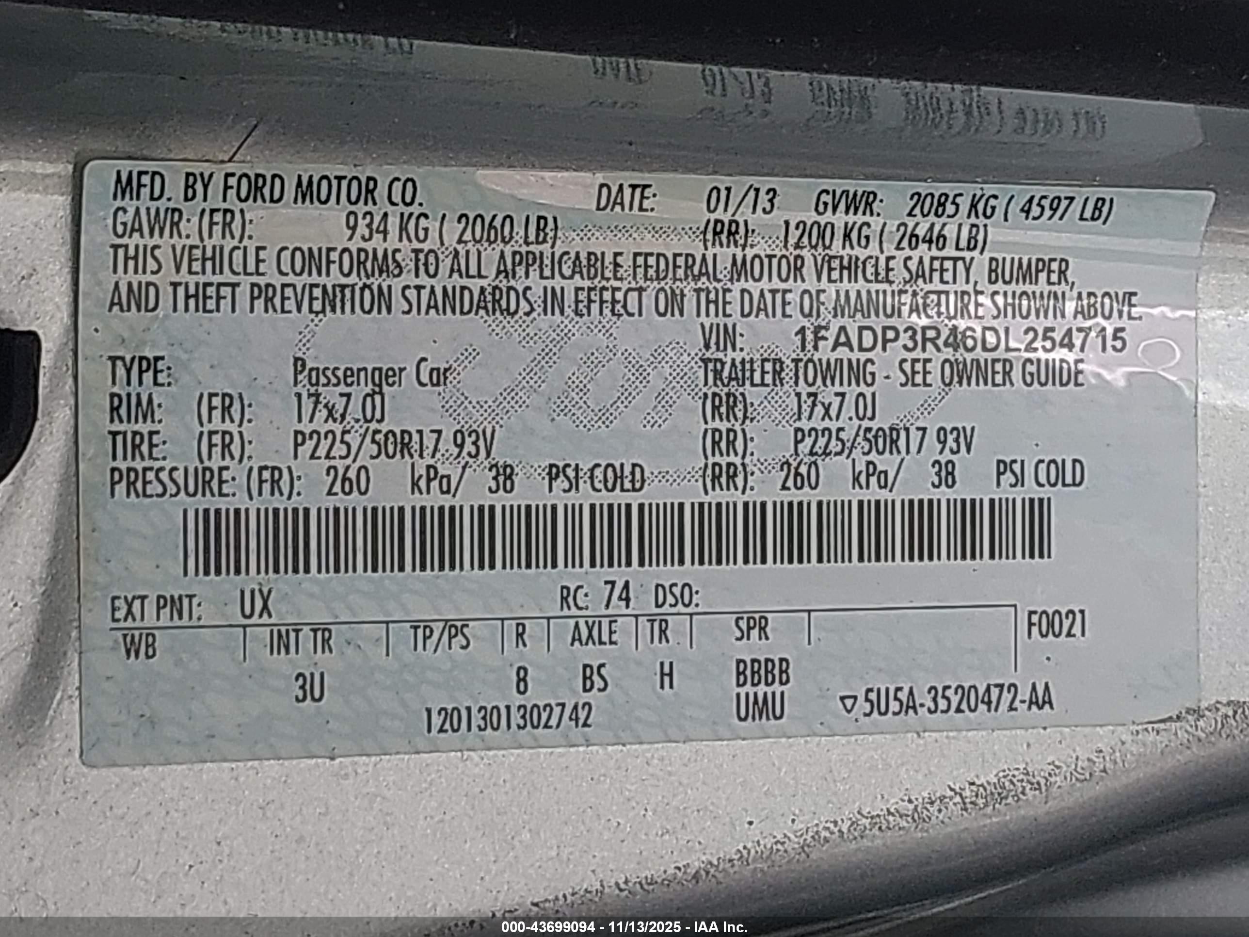 2013 Ford Focus Electric   Silver vin: 1FADP3R46DL254715