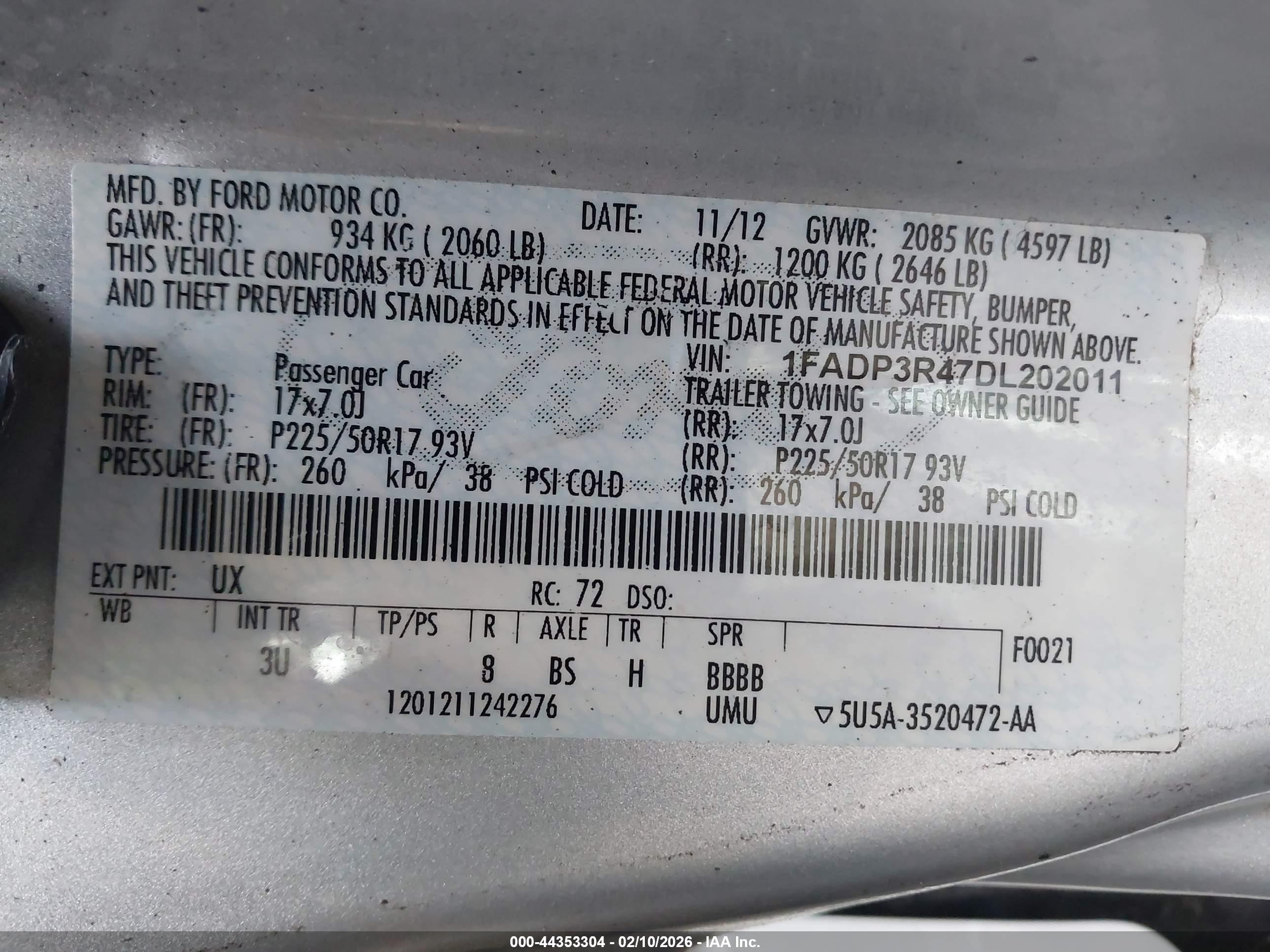 2013 Ford Focus Electric   Silver vin: 1FADP3R47DL202011