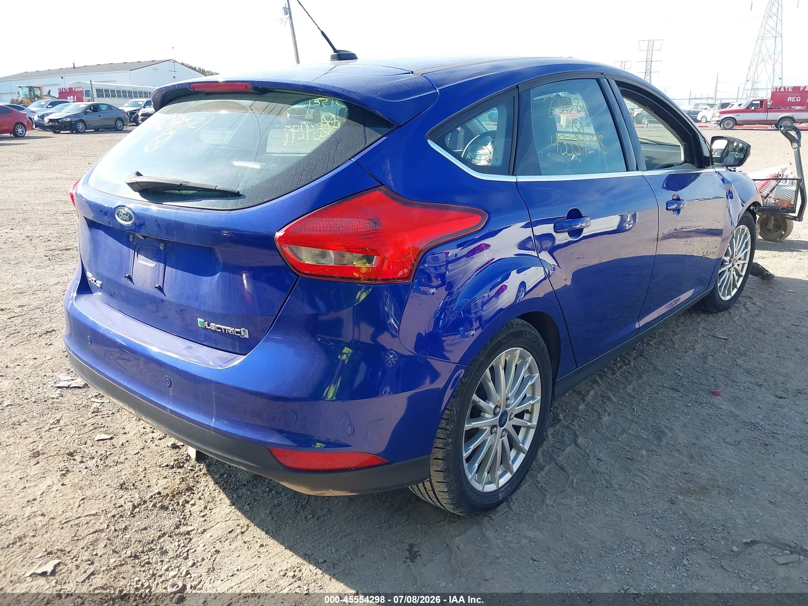 2015 Ford Focus Electric   Blue vin: 1FADP3R49FL231321