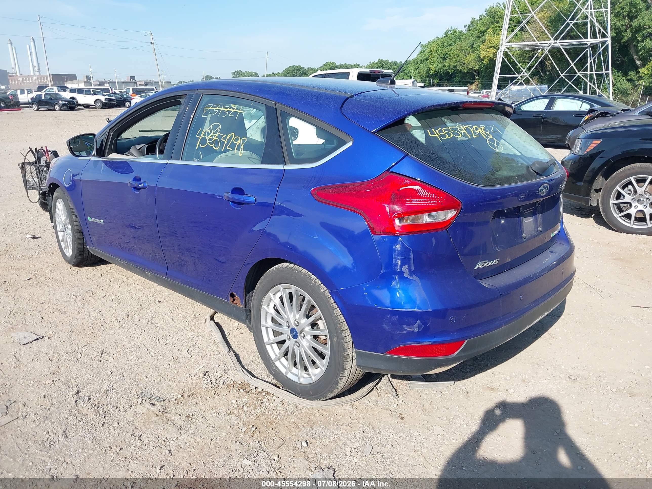 2015 Ford Focus Electric   Blue vin: 1FADP3R49FL231321