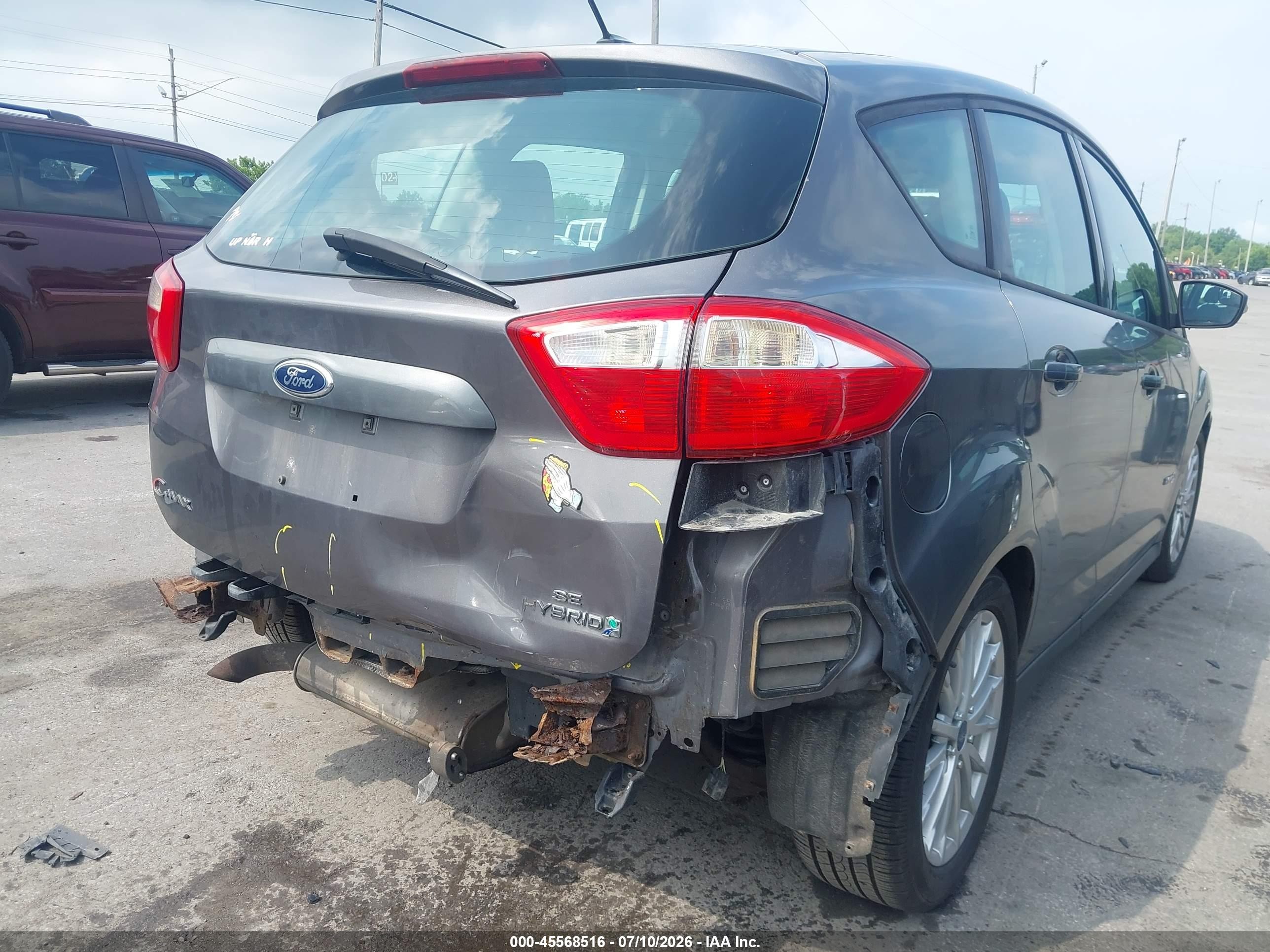 2013 Ford C-max Hybrid Se Gray vin: 1FADP5AU0DL509642