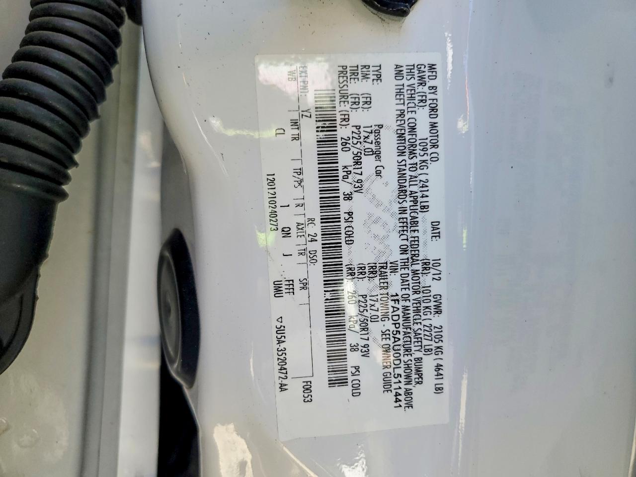 2013 Ford C-max Se White vin: 1FADP5AU0DL511441