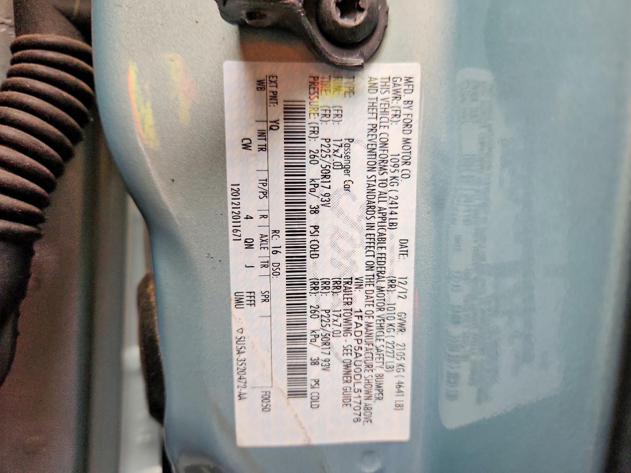 2013 Ford C-max Se Turquoise vin: 1FADP5AU0DL517076