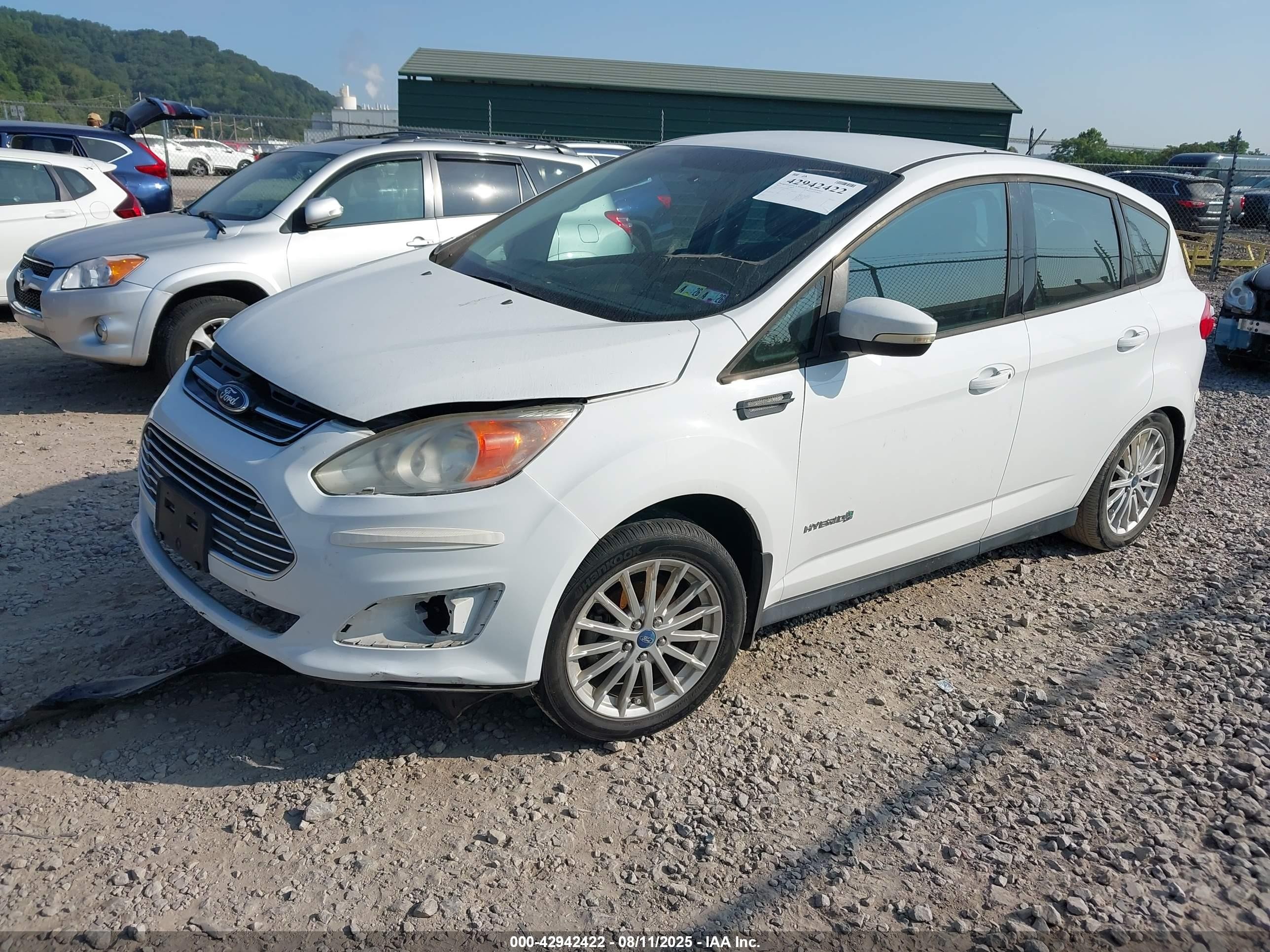 2013 Ford C-max Hybrid Se White vin: 1FADP5AU0DL527753