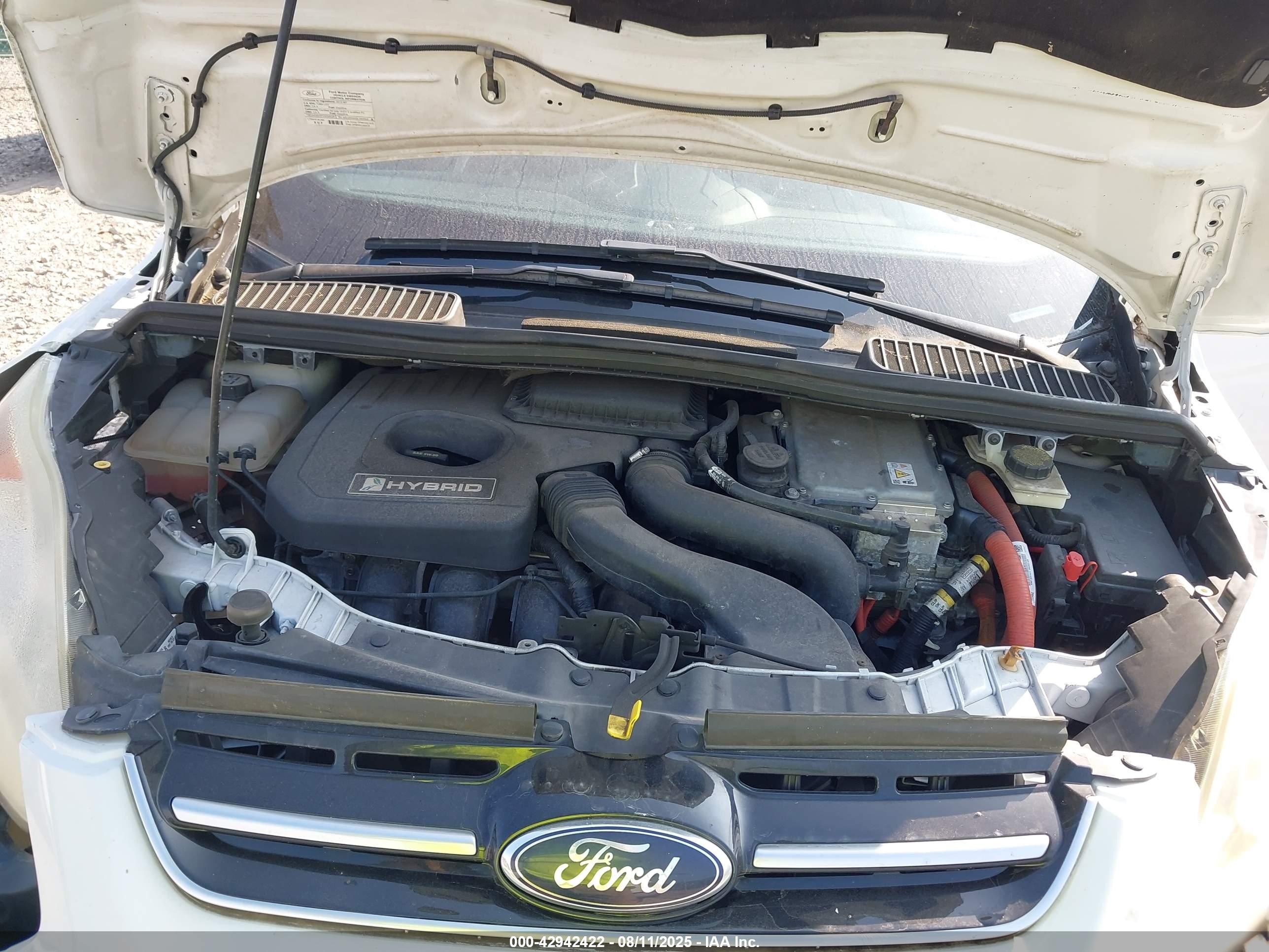 2013 Ford C-max Hybrid Se White vin: 1FADP5AU0DL527753