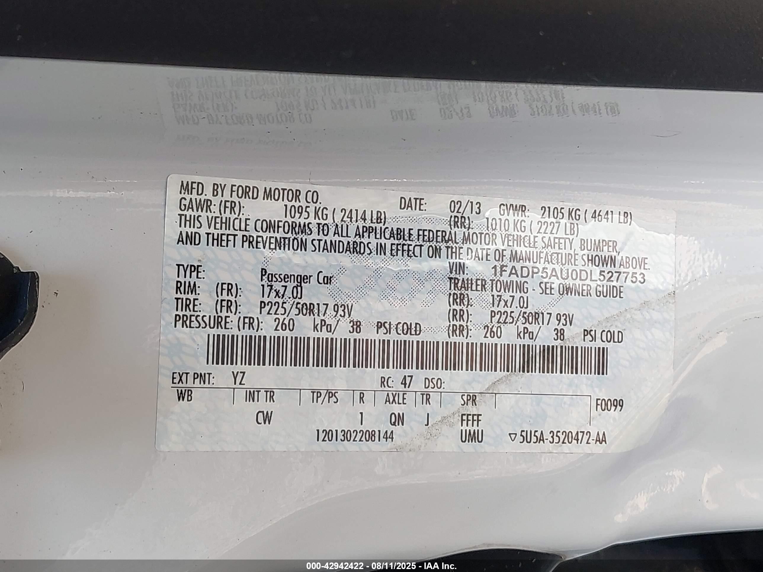 2013 Ford C-max Hybrid Se White vin: 1FADP5AU0DL527753
