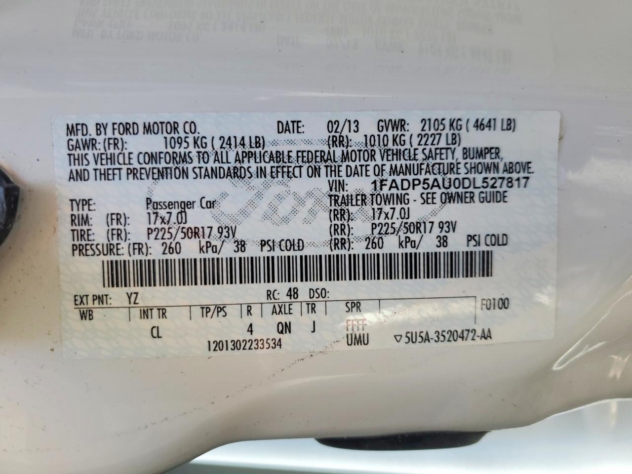 2013 Ford C-max Se White vin: 1FADP5AU0DL527817