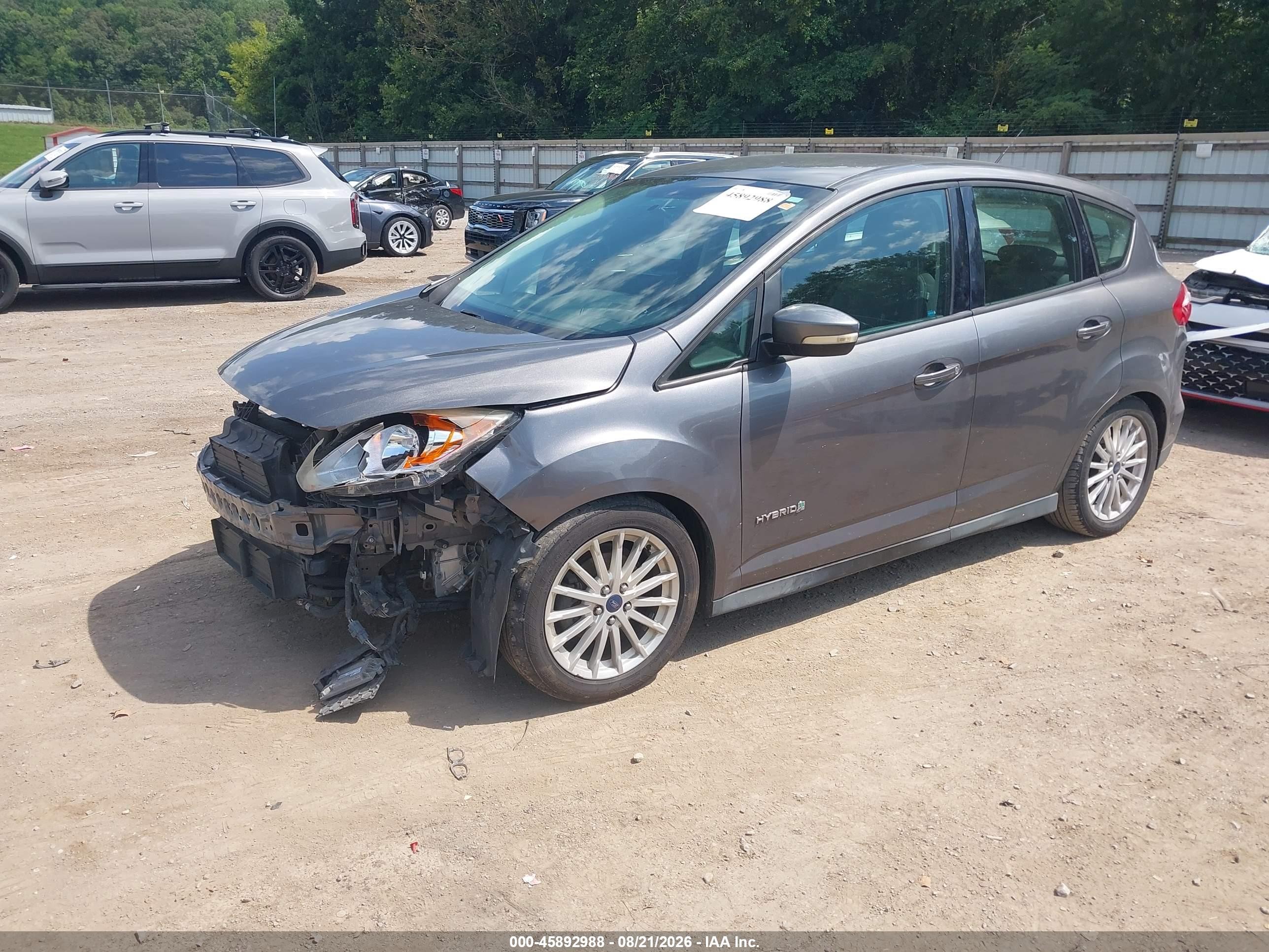 2013 Ford C-max Hybrid Se Gray vin: 1FADP5AU0DL535934