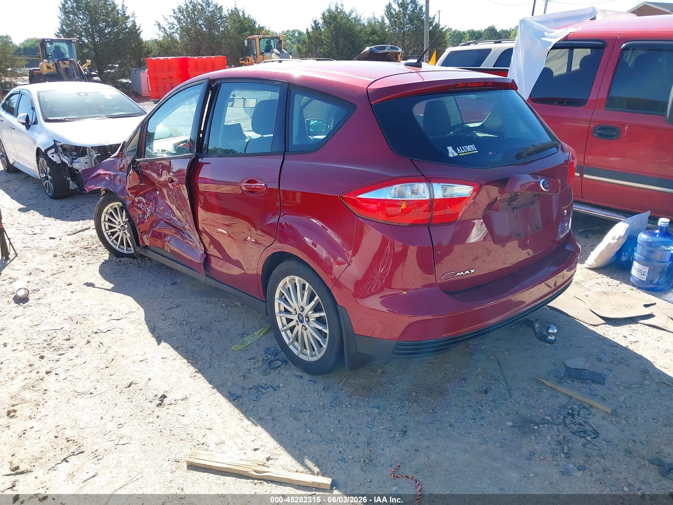 2013 Ford C-max Hybrid Se Burgundy vin: 1FADP5AU1DL531553