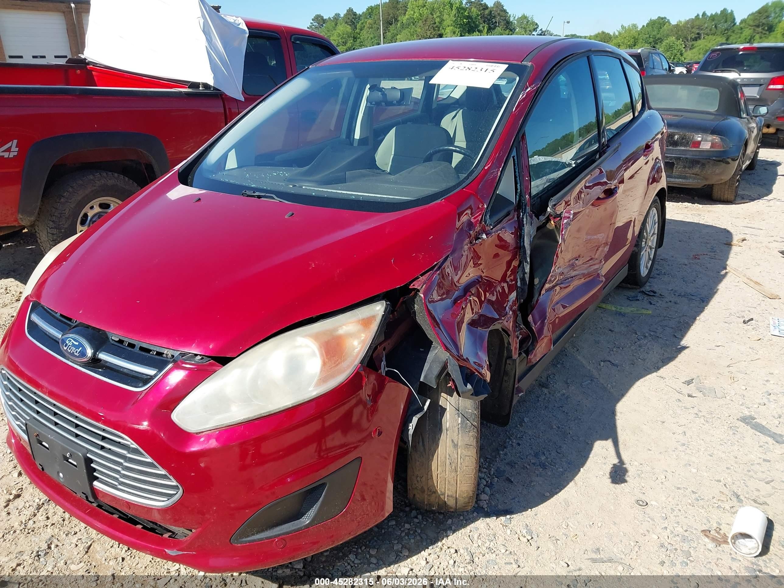 2013 Ford C-max Hybrid Se Burgundy vin: 1FADP5AU1DL531553