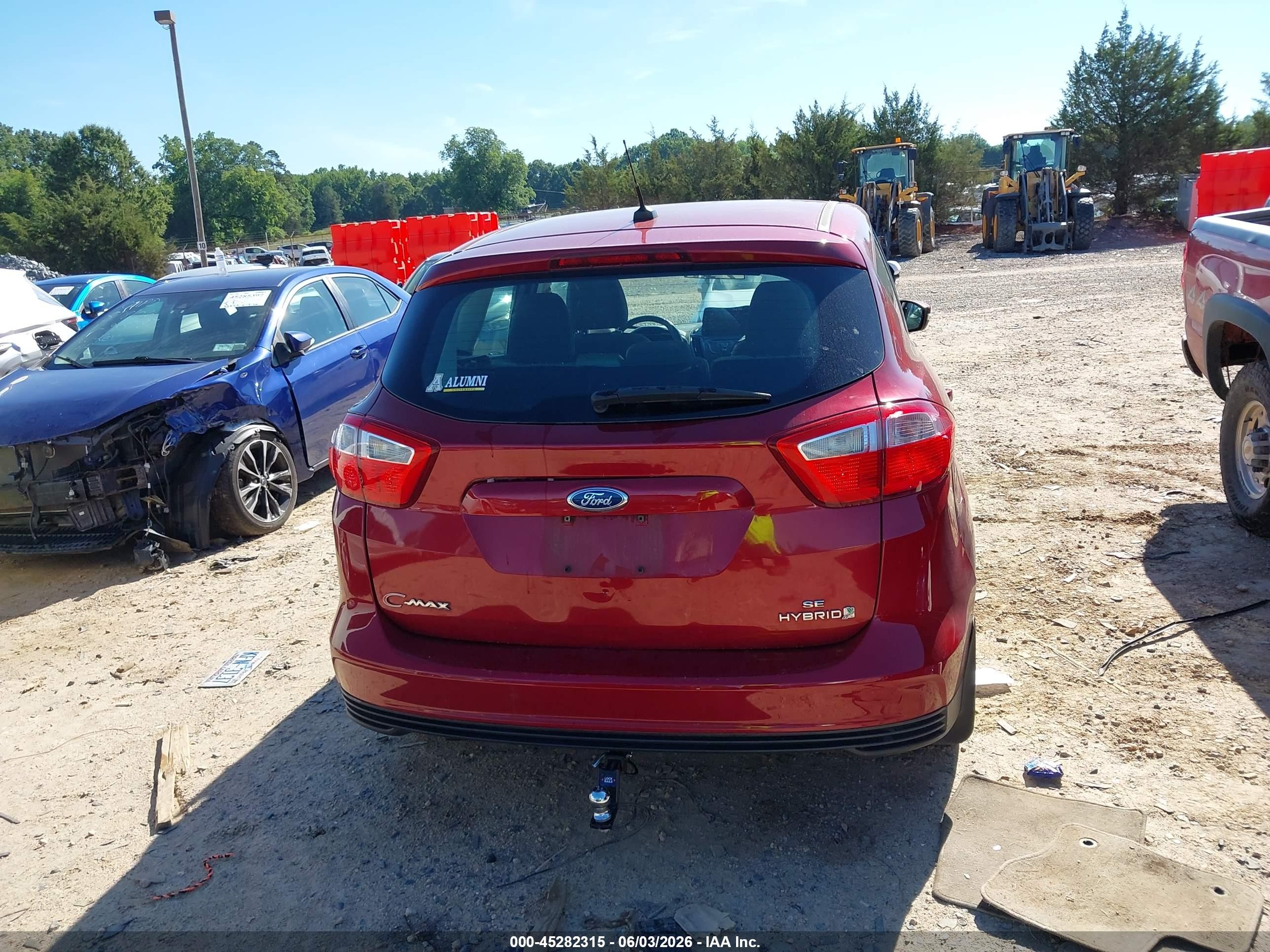 2013 Ford C-max Hybrid Se Burgundy vin: 1FADP5AU1DL531553