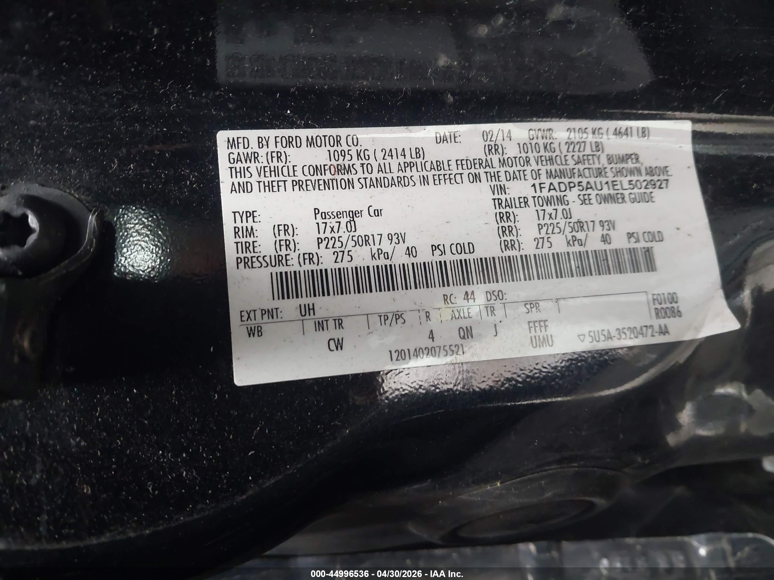 2014 Ford C-max Hybrid Se Черный vin: 1FADP5AU1EL502927