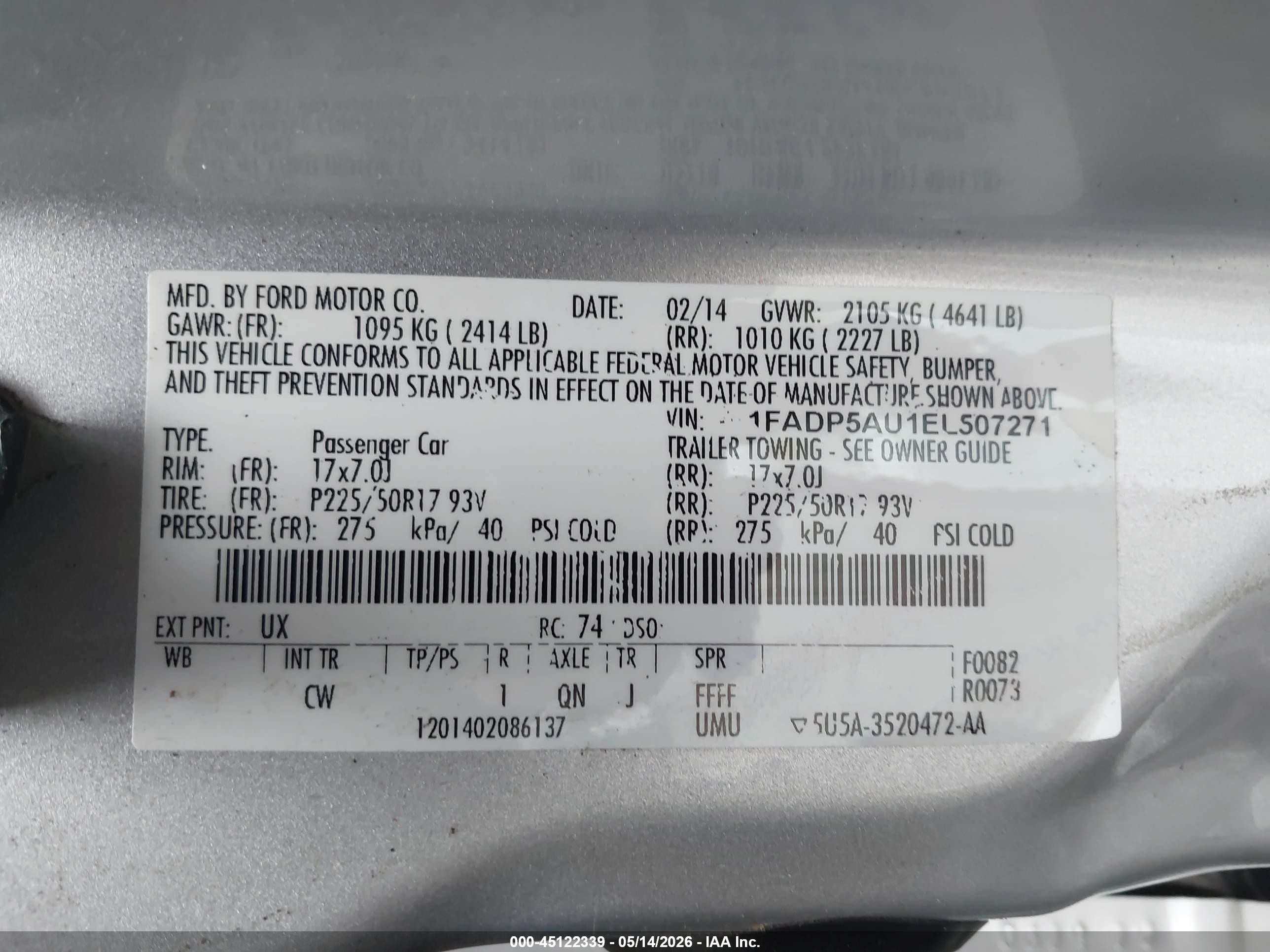 2014 Ford C-max Hybrid Se Silver vin: 1FADP5AU1EL507271