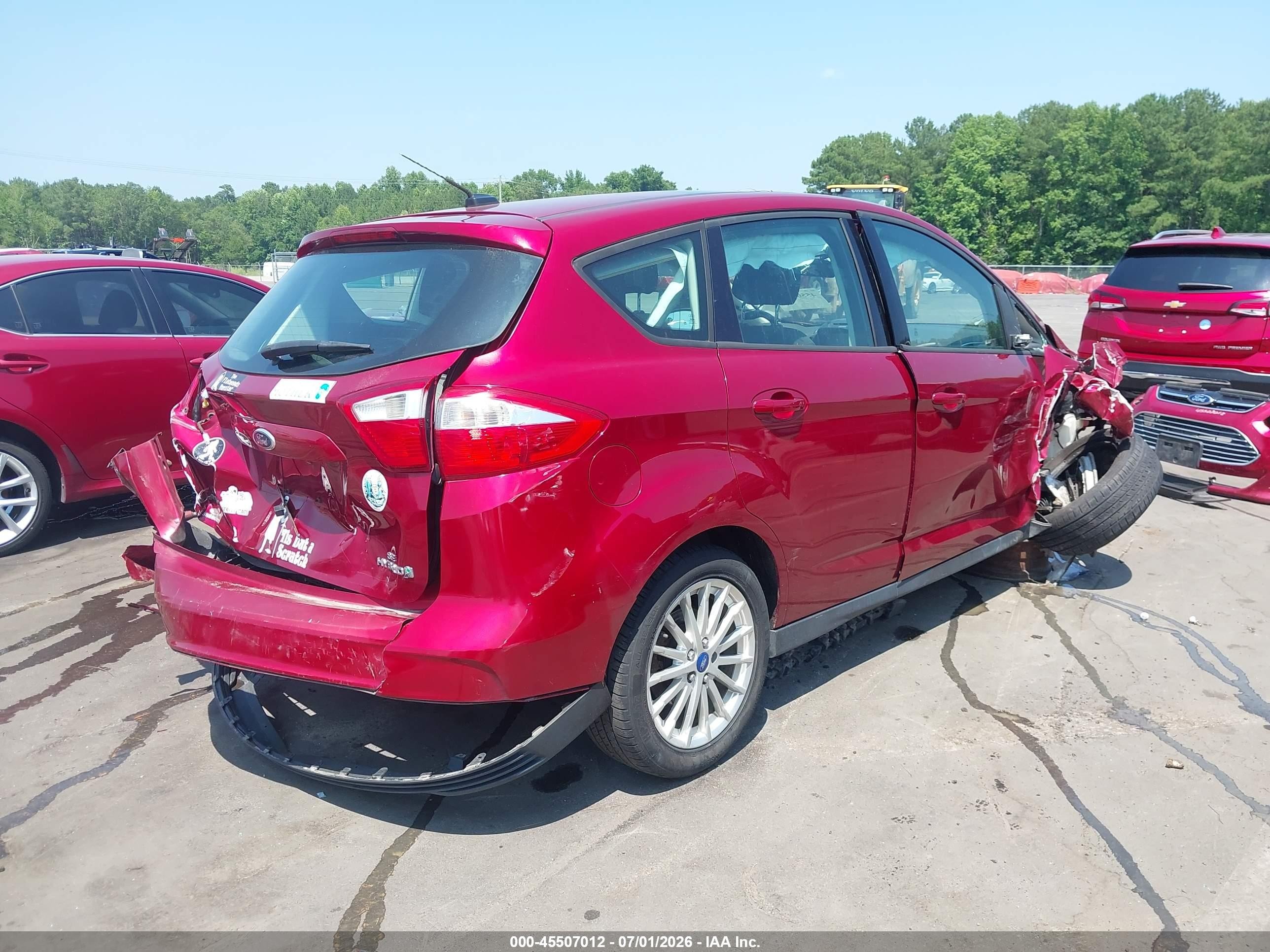 2013 Ford C-max Hybrid Se Maroon vin: 1FADP5AU2DL501252