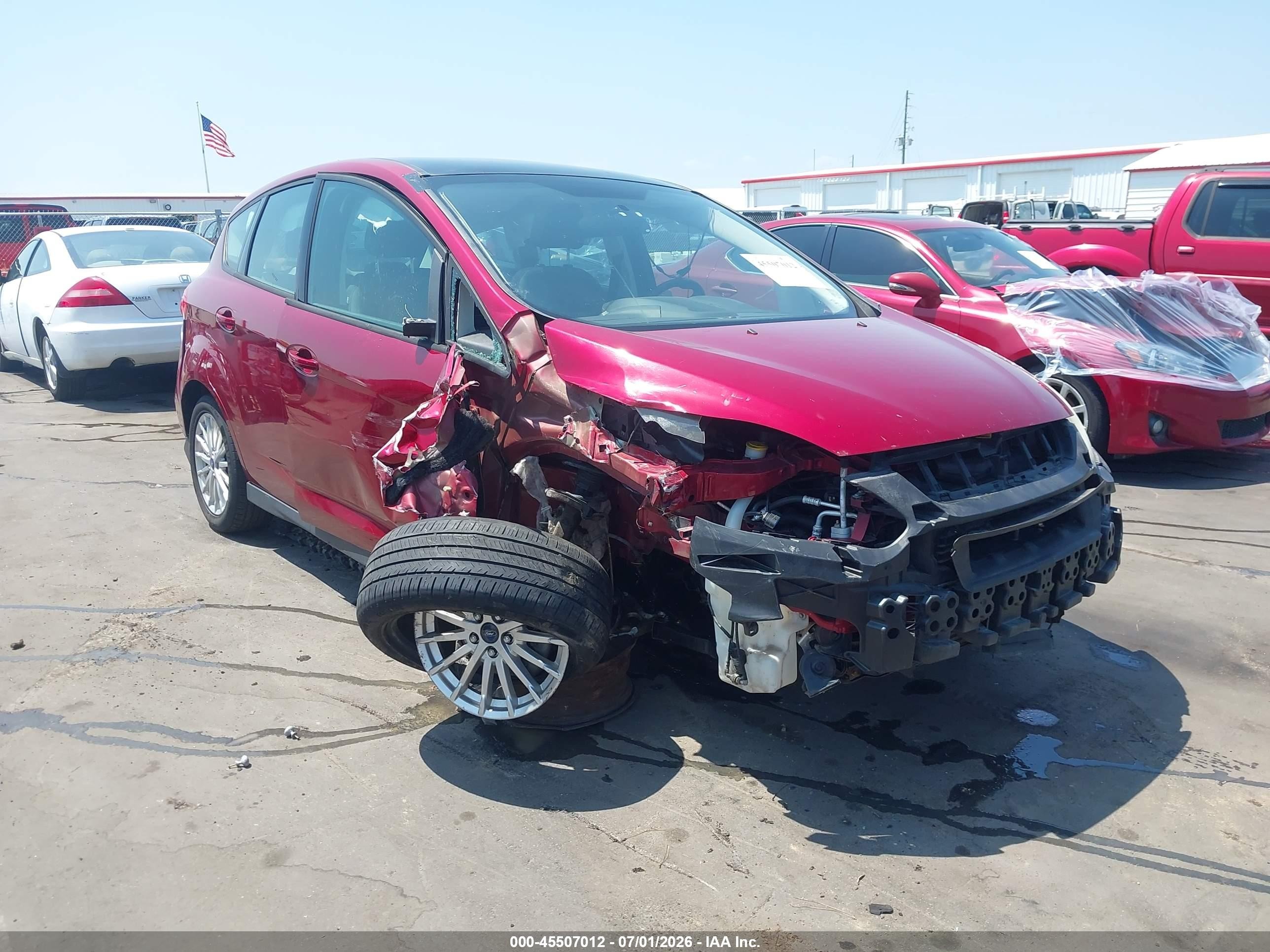 2013 Ford C-max Hybrid Se Maroon vin: 1FADP5AU2DL501252