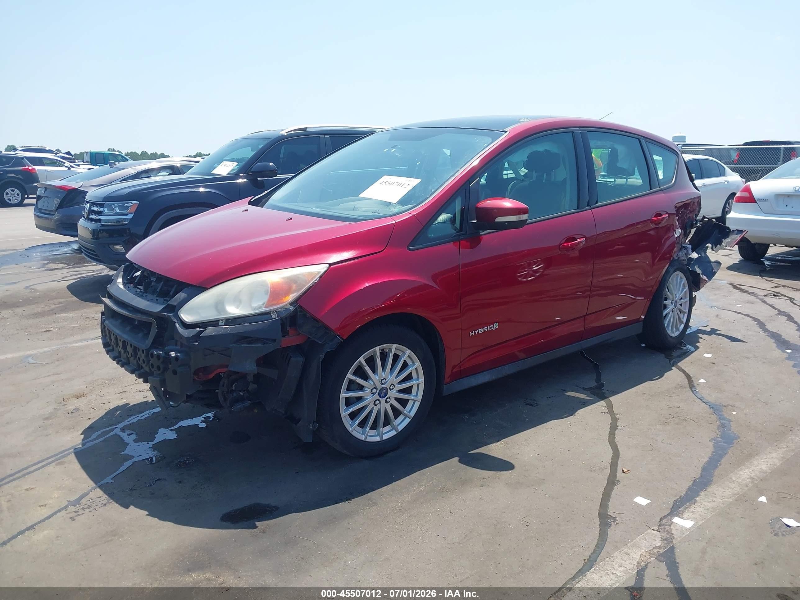 2013 Ford C-max Hybrid Se Maroon vin: 1FADP5AU2DL501252