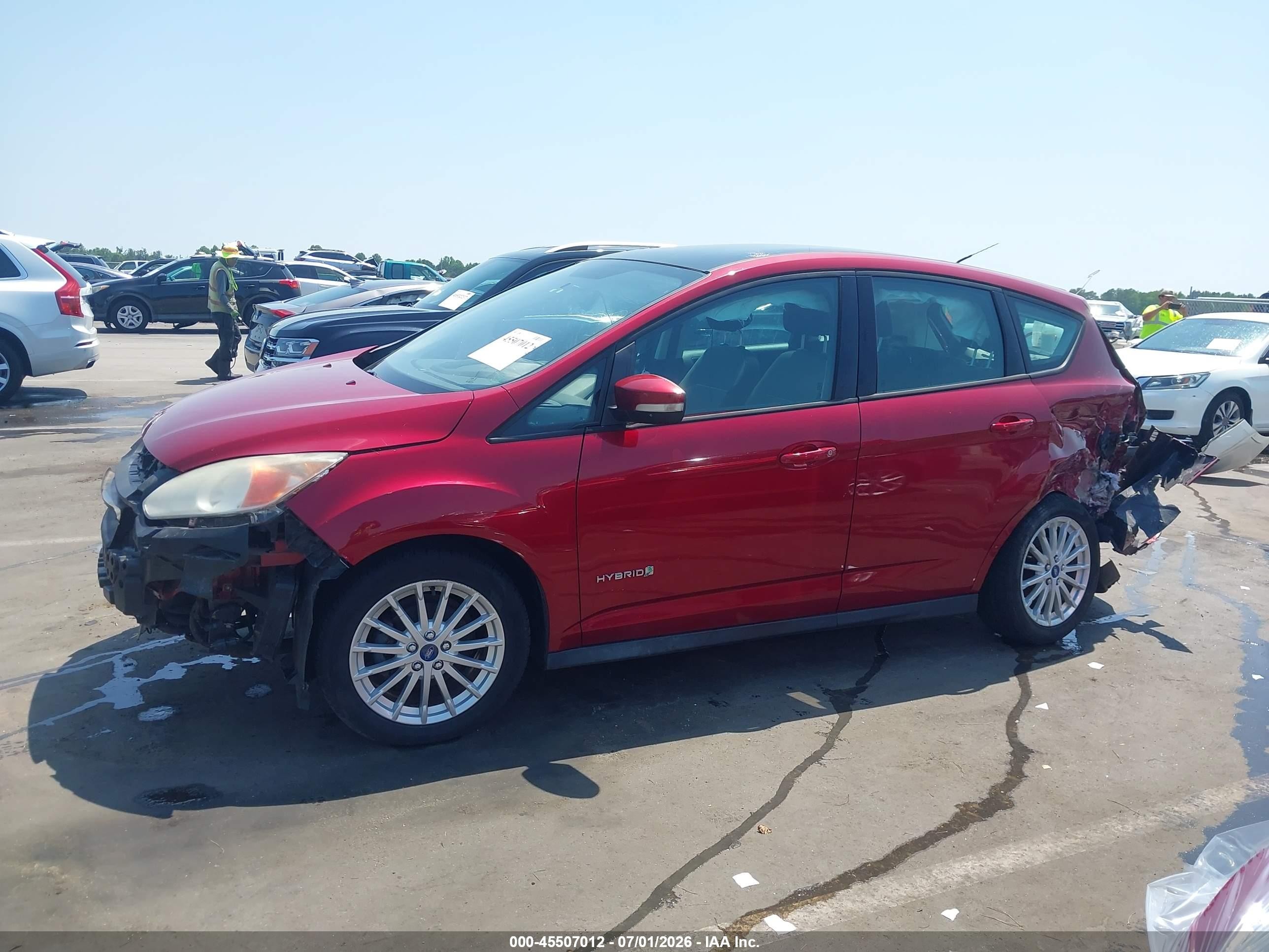 2013 Ford C-max Hybrid Se Maroon vin: 1FADP5AU2DL501252