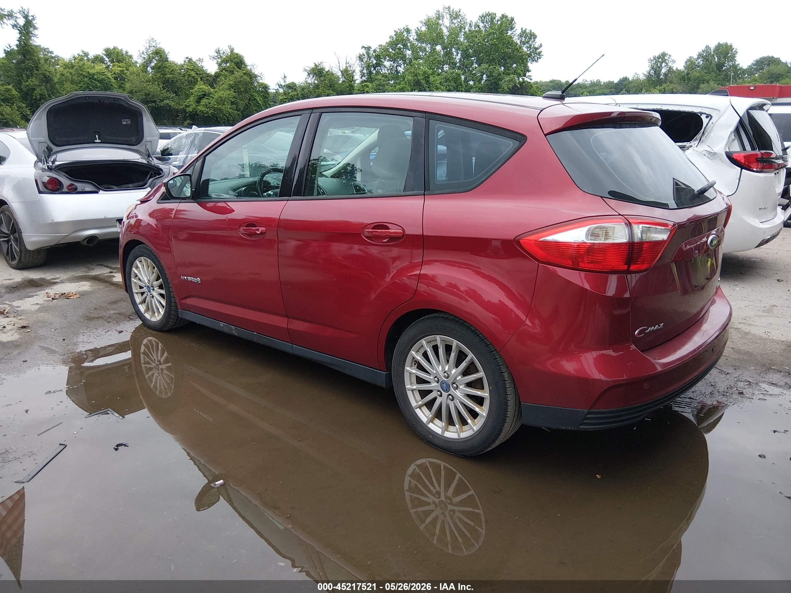 2013 Ford C-max Hybrid Se Red vin: 1FADP5AU2DL526801