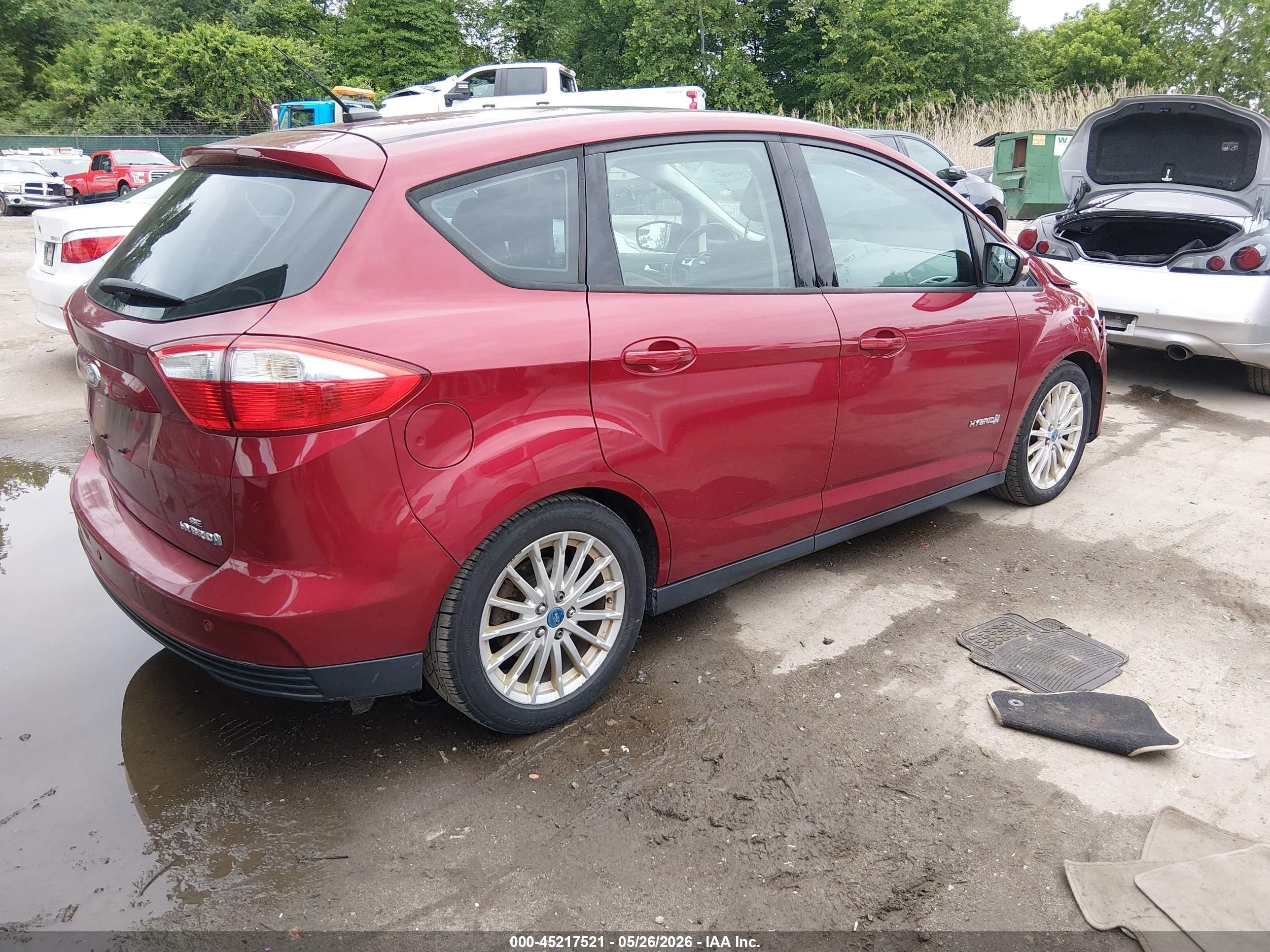 2013 Ford C-max Hybrid Se Red vin: 1FADP5AU2DL526801