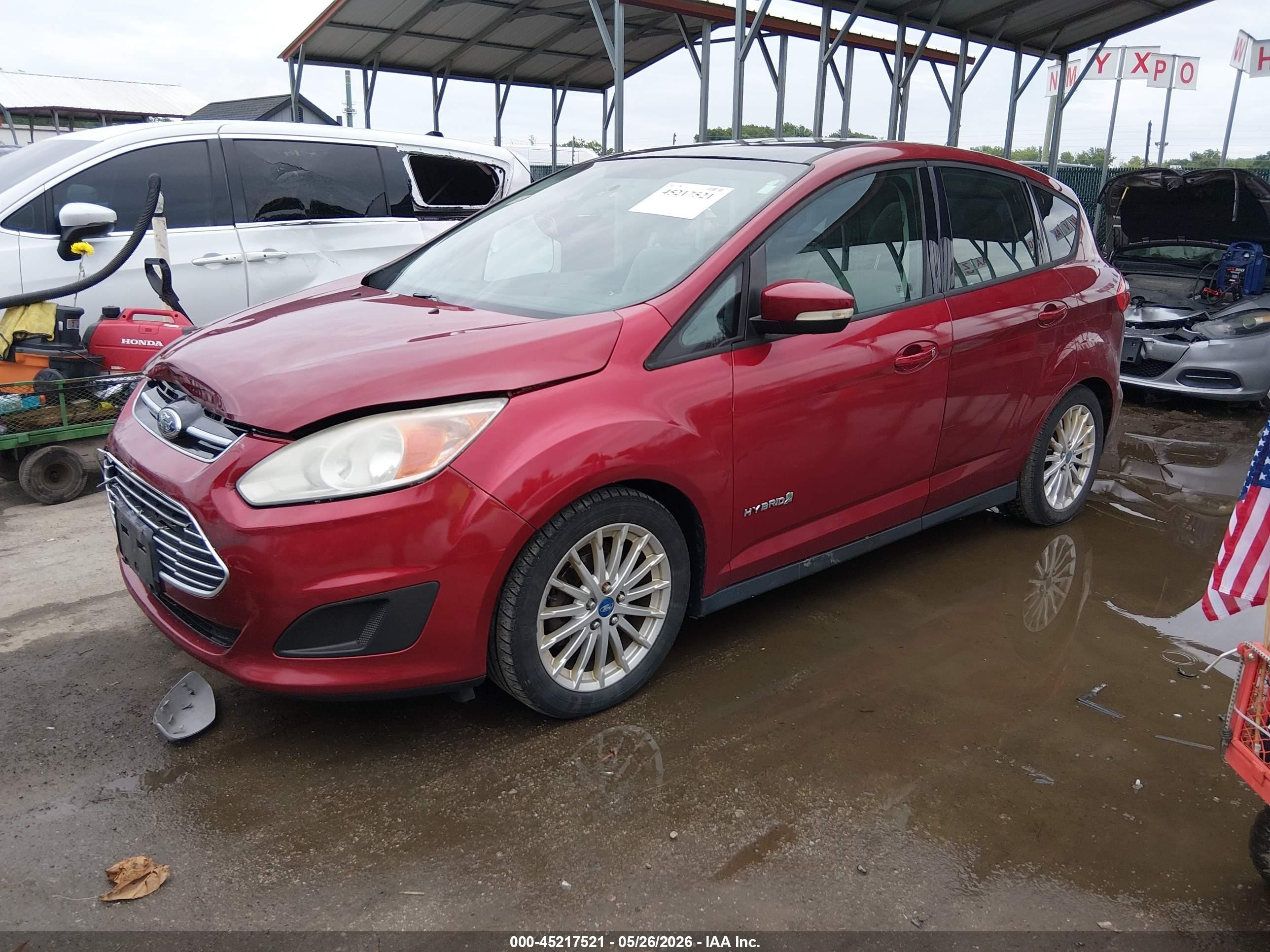 2013 Ford C-max Hybrid Se Red vin: 1FADP5AU2DL526801