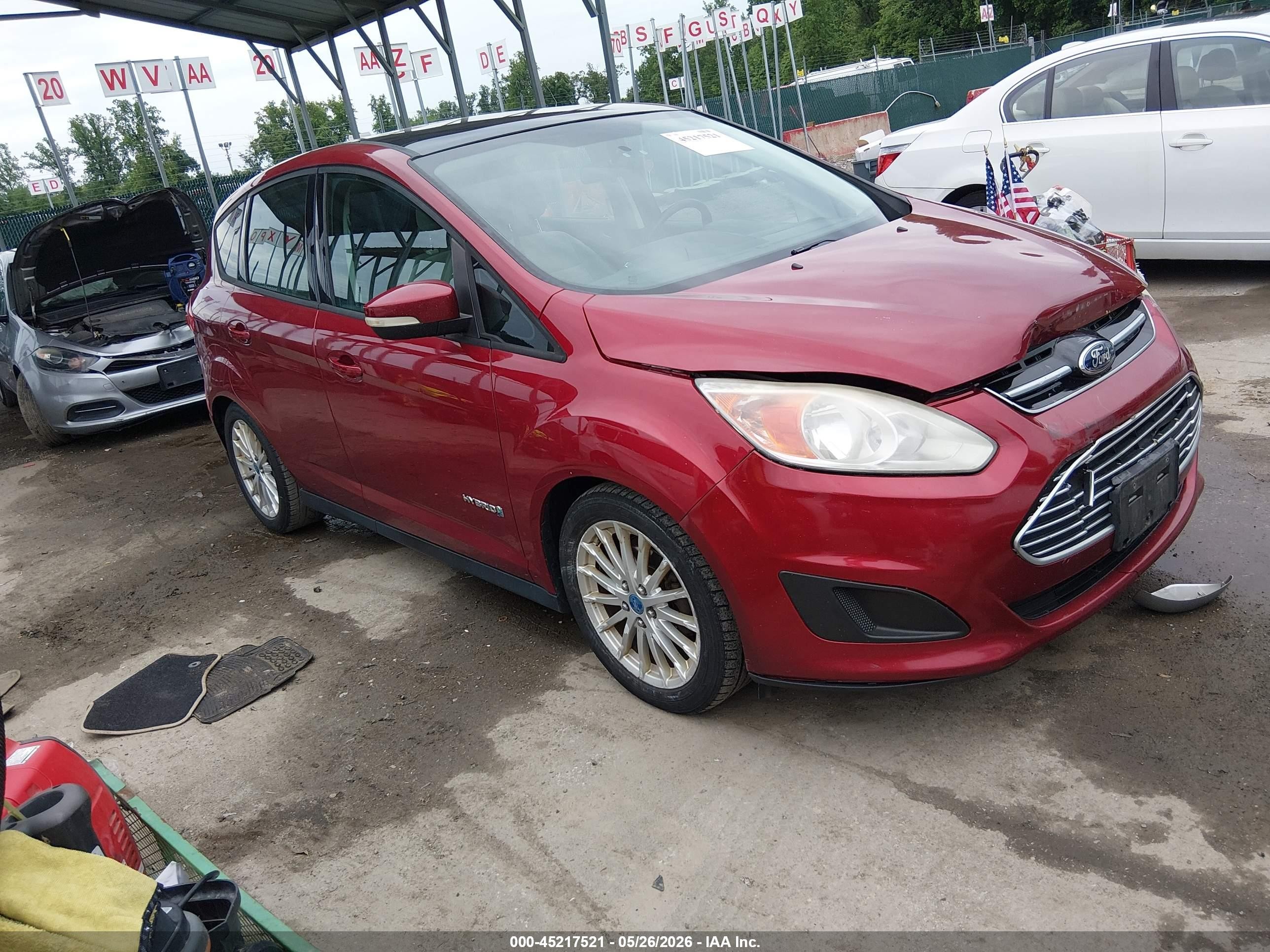 2013 Ford C-max Hybrid Se Red vin: 1FADP5AU2DL526801