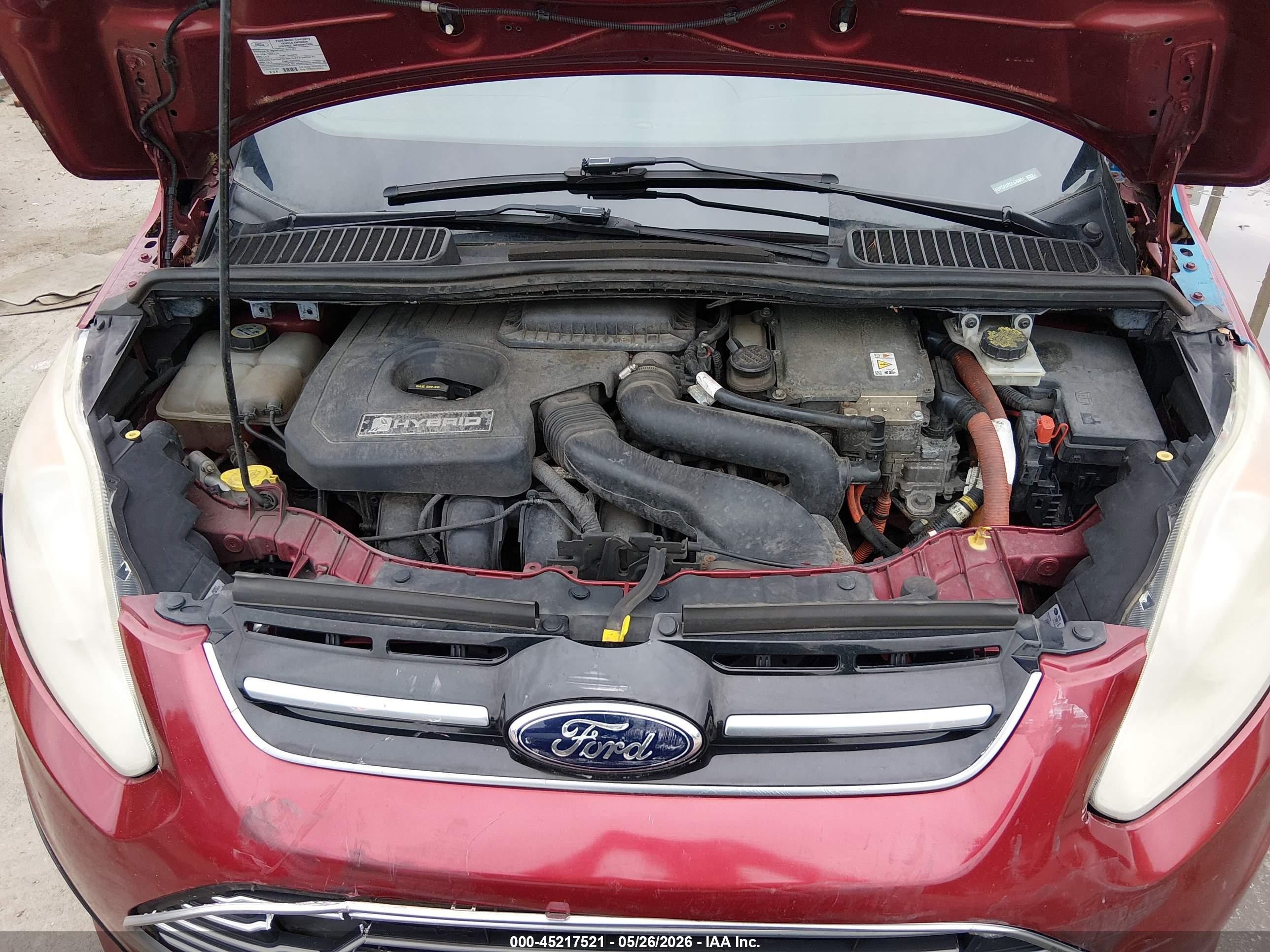 2013 Ford C-max Hybrid Se Red vin: 1FADP5AU2DL526801