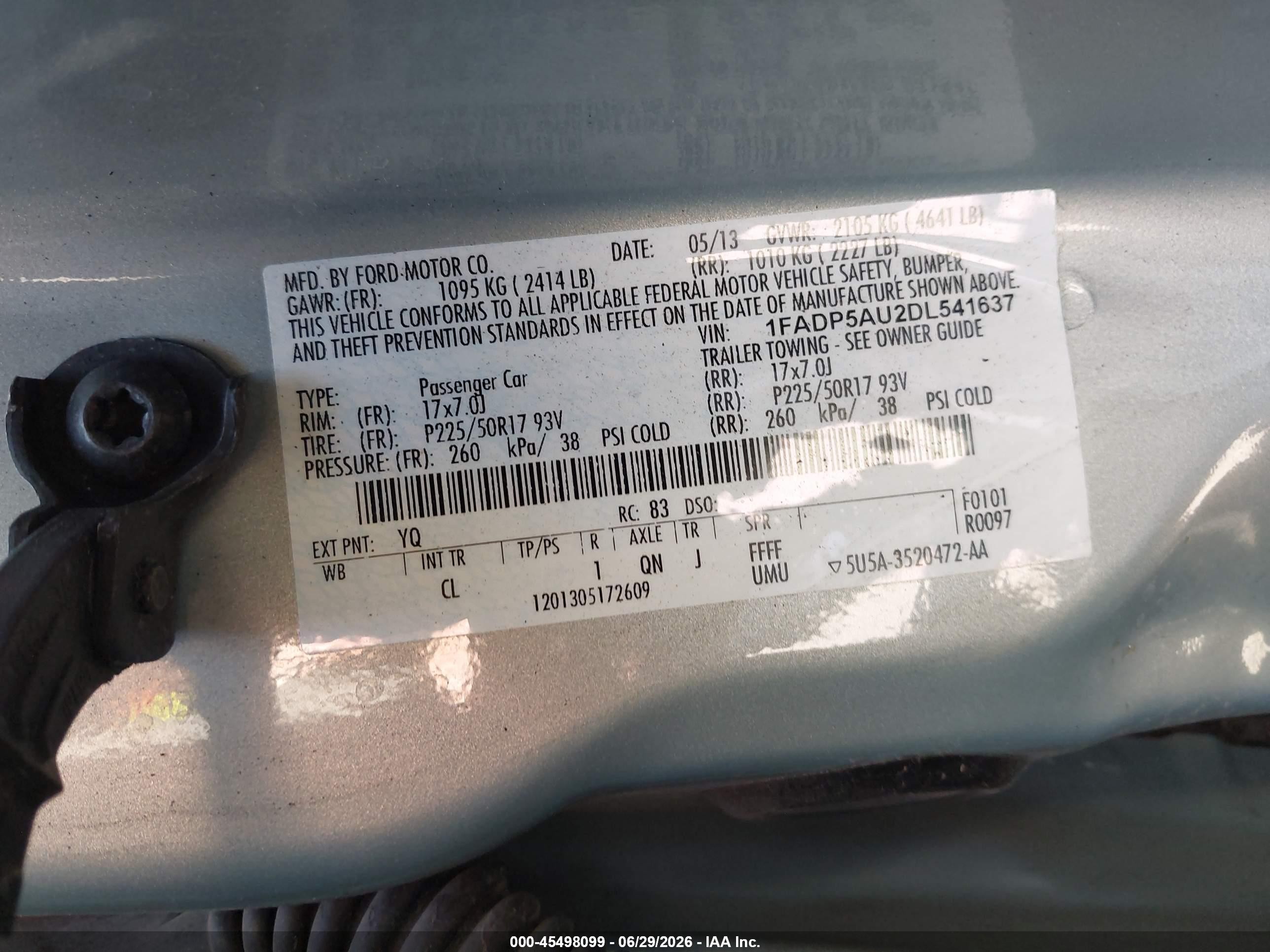 2013 Ford C-max Hybrid Se Silver vin: 1FADP5AU2DL541637