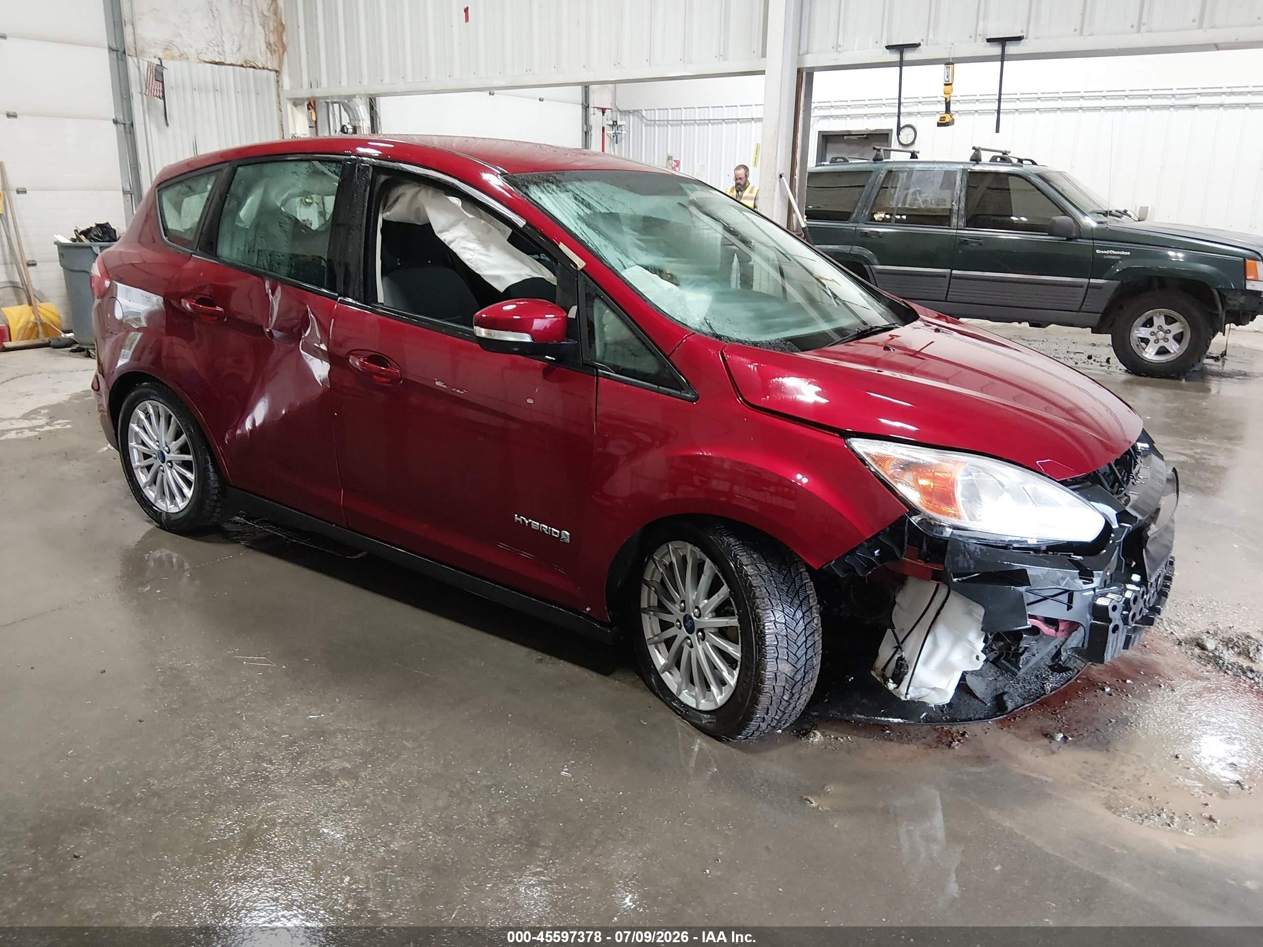 2013 Ford C-max Hybrid Se Red vin: 1FADP5AU2DL547003