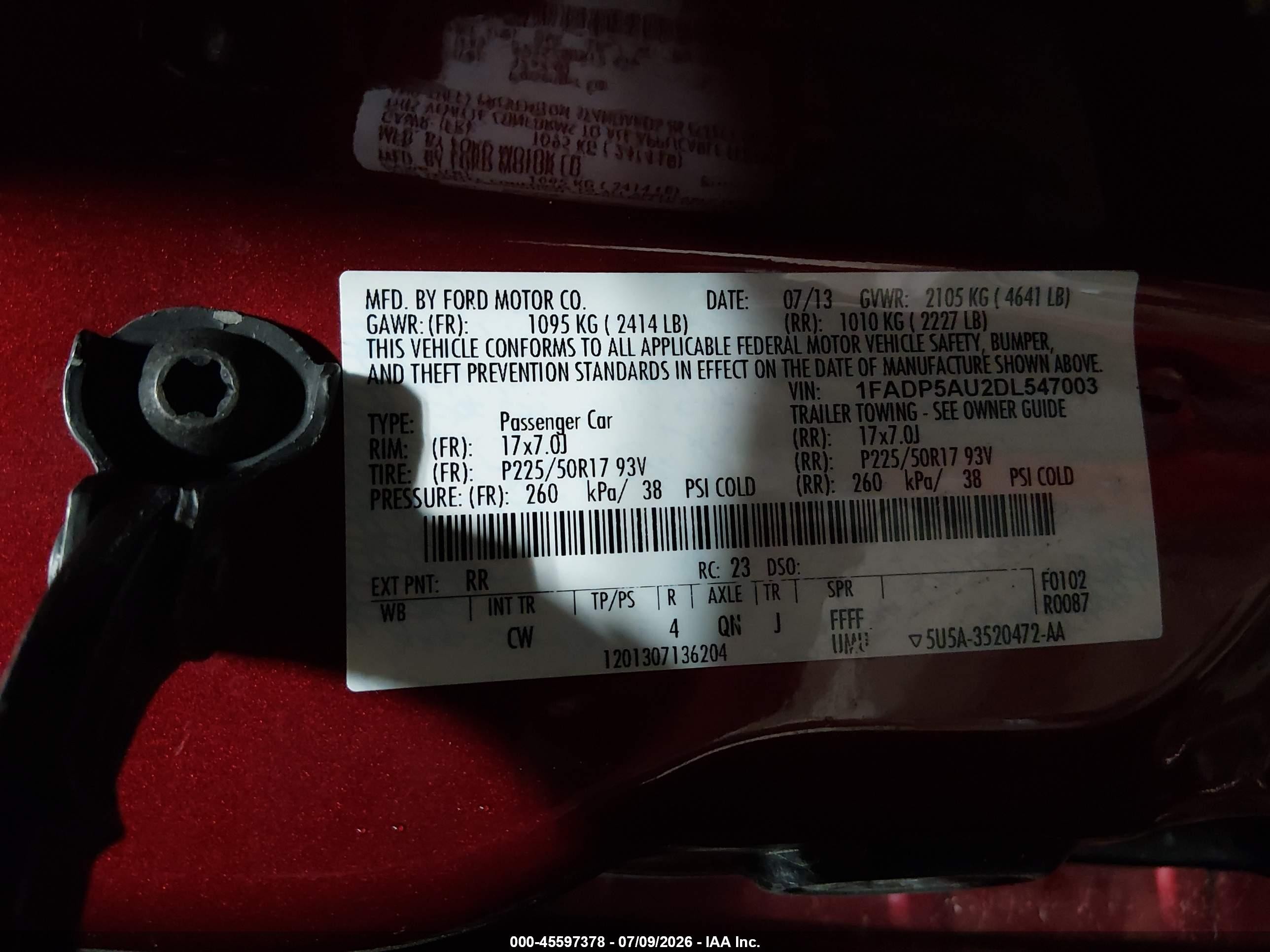 2013 Ford C-max Hybrid Se Red vin: 1FADP5AU2DL547003