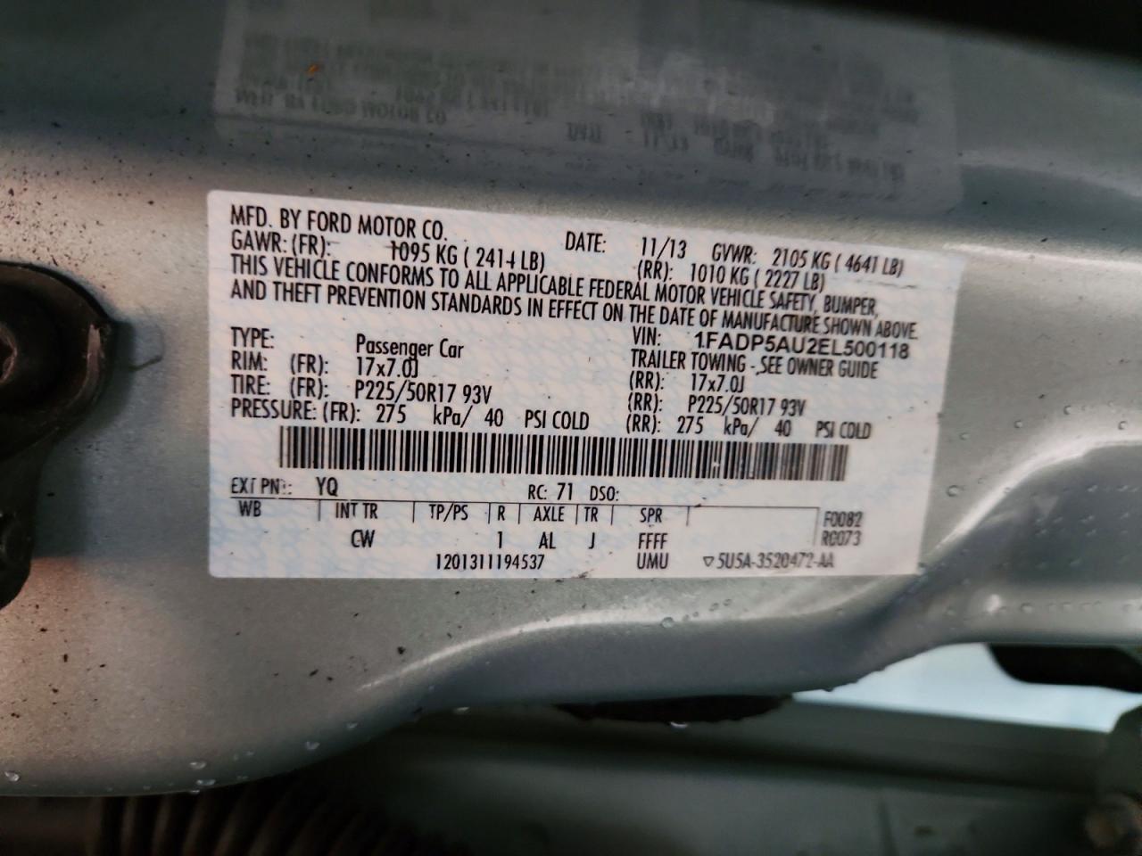 2014 Ford C-max Se Blue vin: 1FADP5AU2EL500118