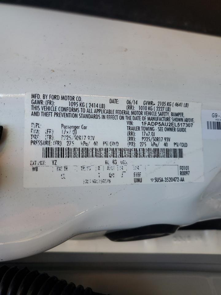 2014 Ford C-max Se White vin: 1FADP5AU2EL517307