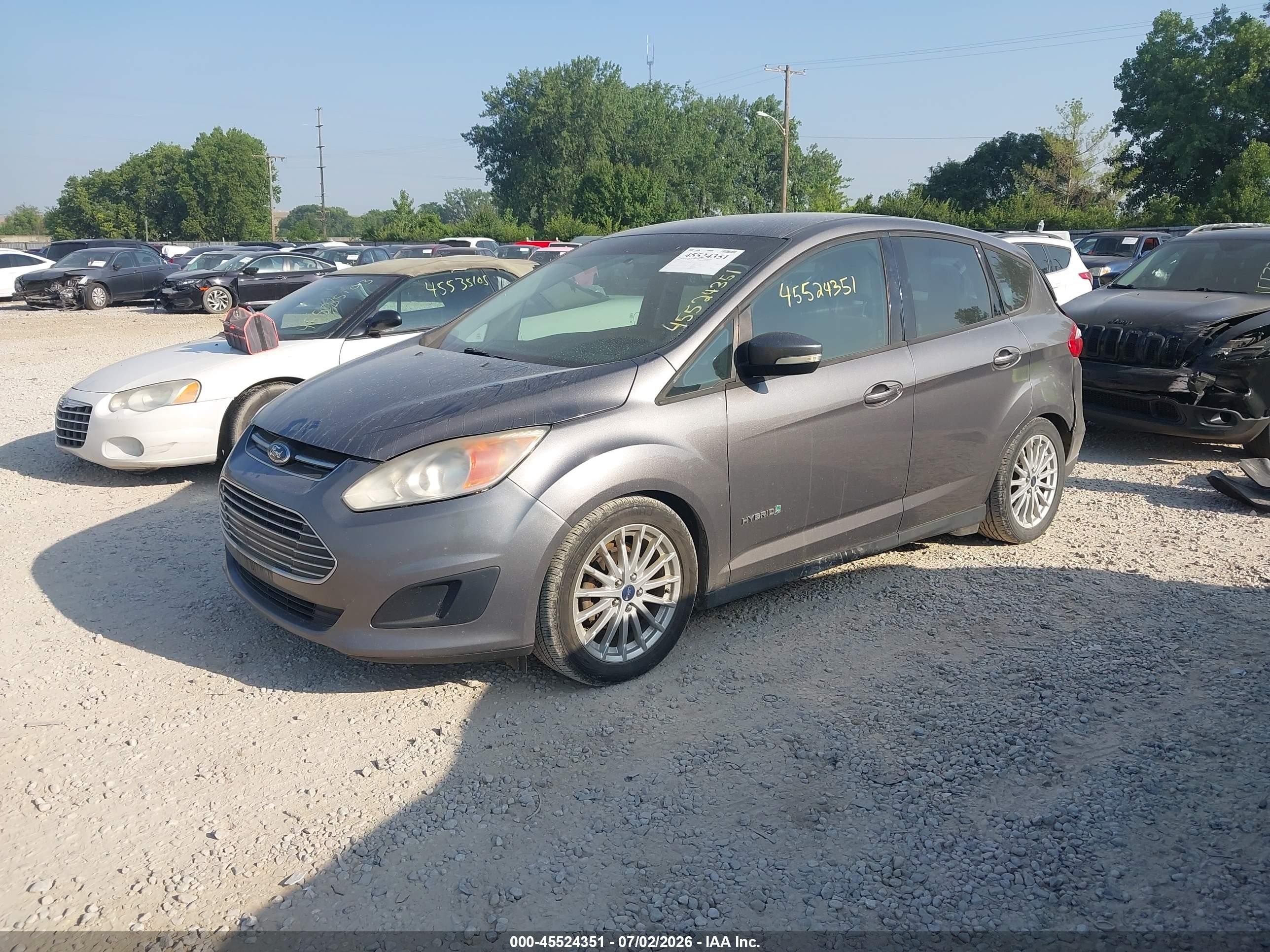 2014 Ford C-max Hybrid Se Gray vin: 1FADP5AU2EL517338