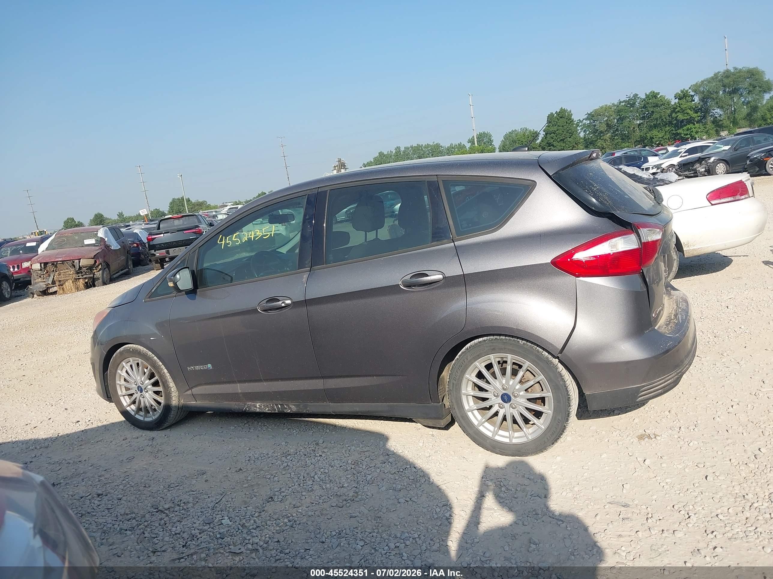 2014 Ford C-max Hybrid Se Gray vin: 1FADP5AU2EL517338
