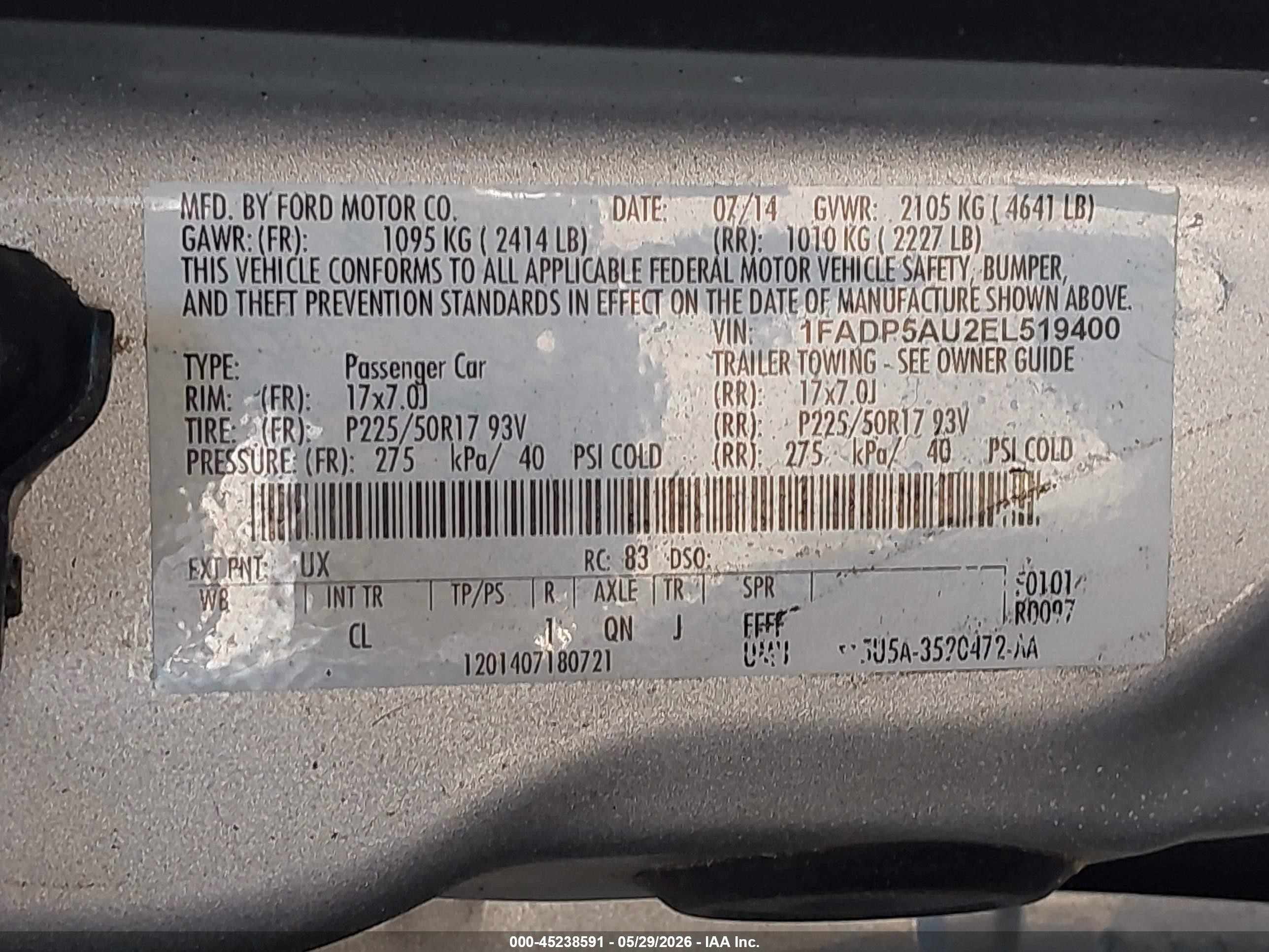 2014 Ford C-max Hybrid Se Silver vin: 1FADP5AU2EL519400